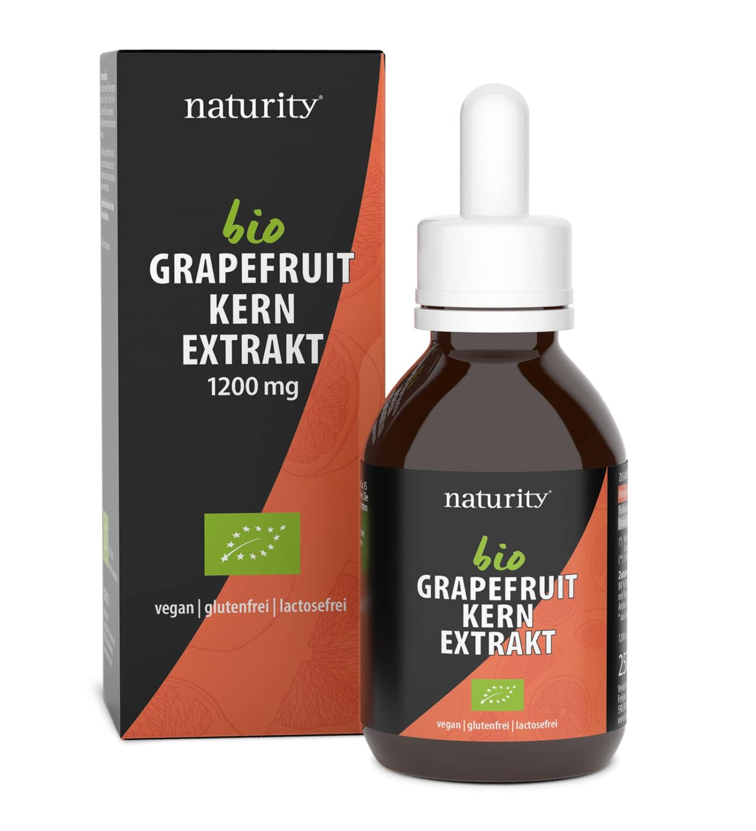 Naturity Bio Grapefruitkernextrakt 1200 mg - 250 ml Organic Vegan - Certified Quality Made in Germany - Buy Online on GoSupps.com