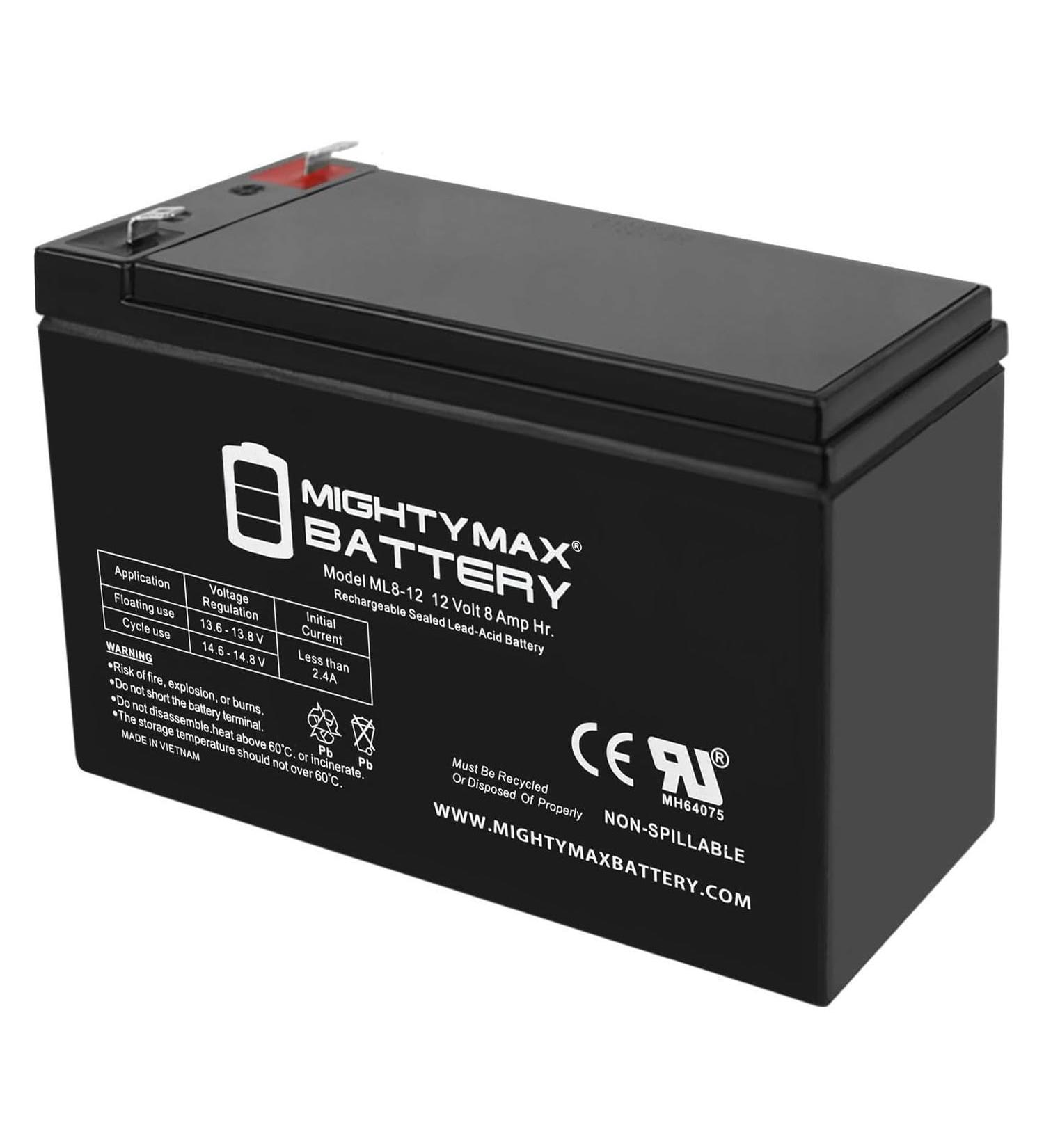 Mighty Max 12V 8Ah UPS Battery - Replacement for 7Ah 28W BB SH1228W | International Shipping Available - Buy Online on GoSupps.com