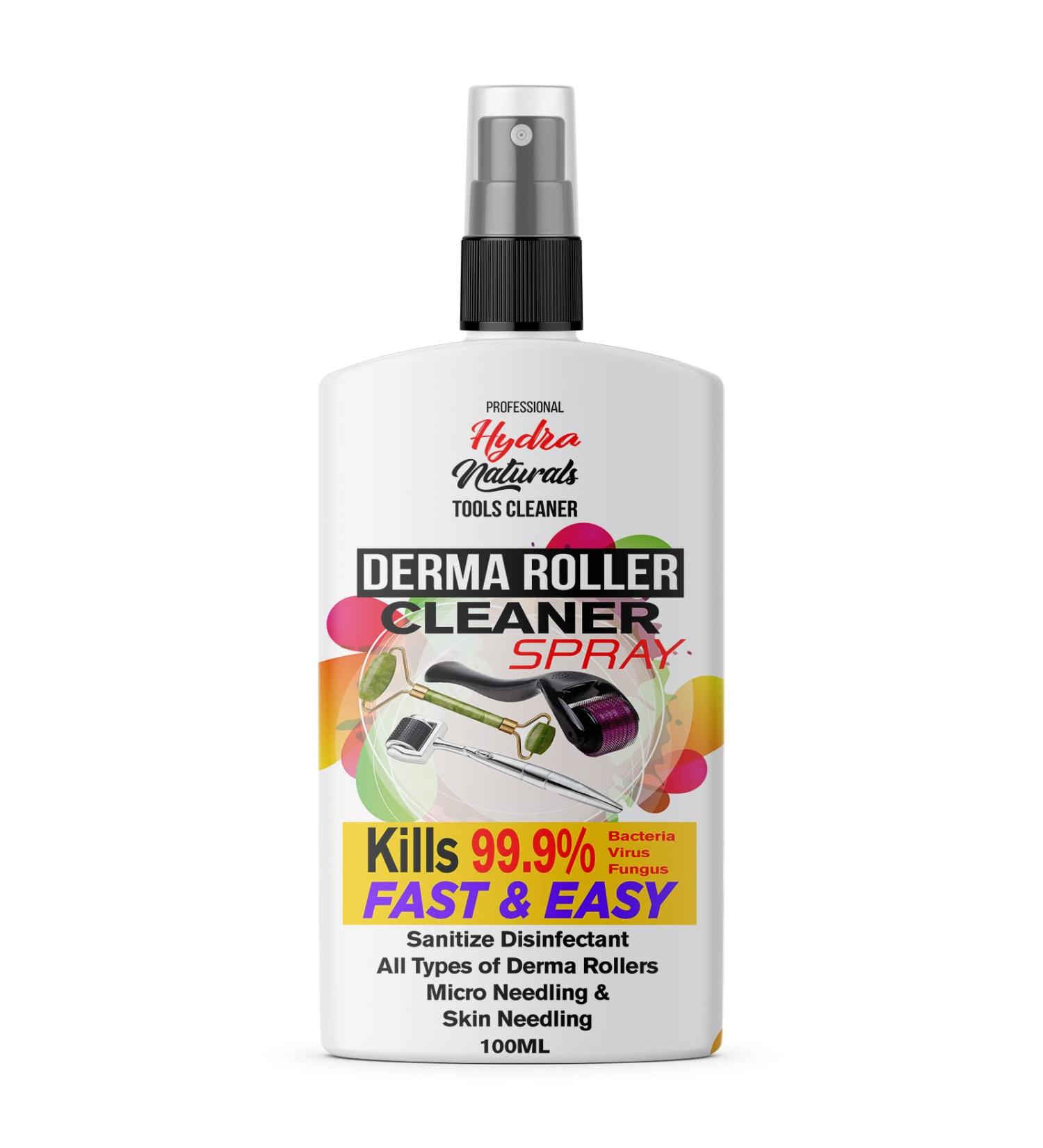 Derma Roller Disinfectant Cleaner & Steriliser Spray Kills 99.99% of Bacteria Make Up Cosmetic Brush Make Up Remover Skin Needling Rollers & Micro needling Antibacterial Antifungal Easy Spray 100ml - Buy Online on GoSupps.com
