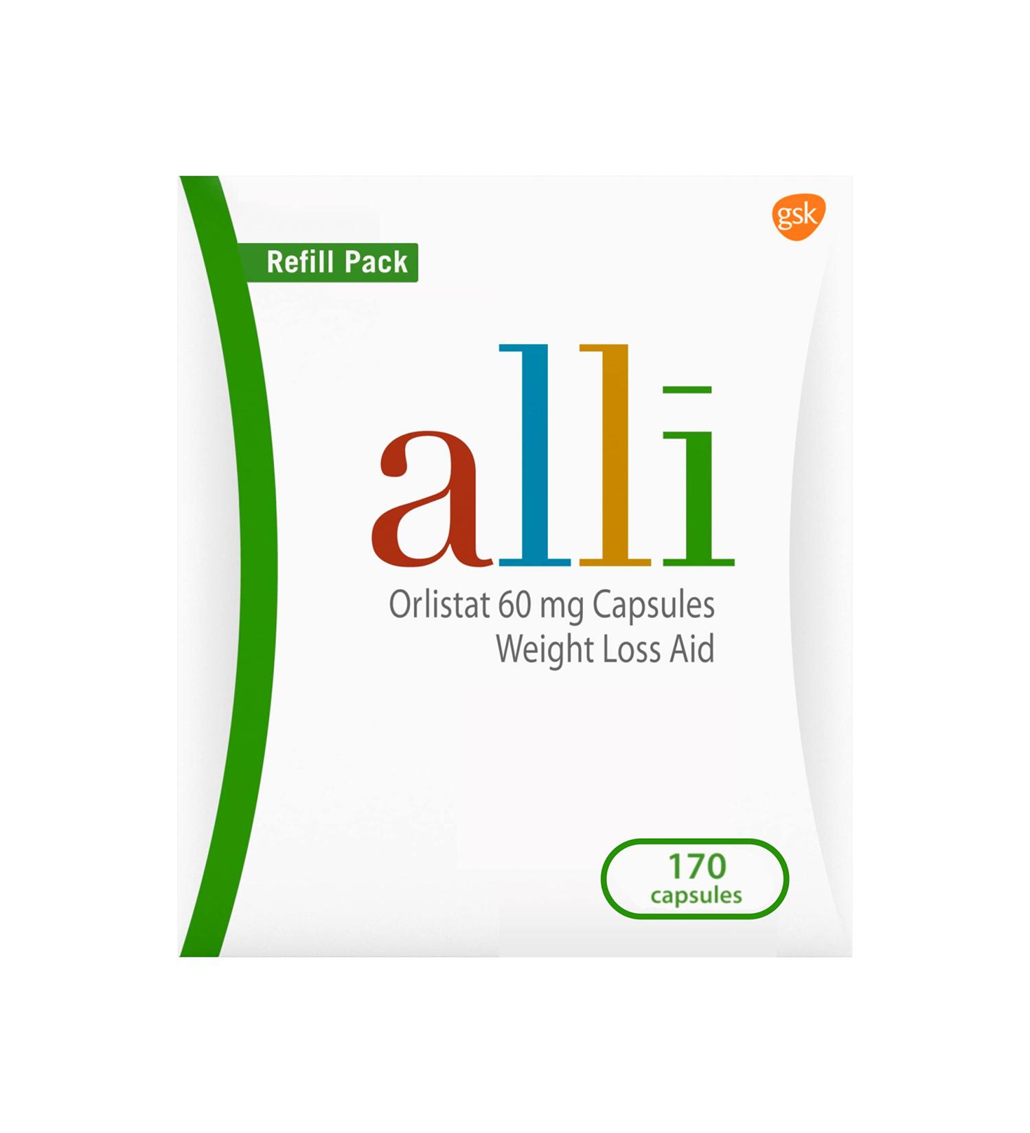 Alli Diet Weight Loss Supplement 60mg Capsules - 170 Count (1 Pack) - Buy Online on GoSupps.com