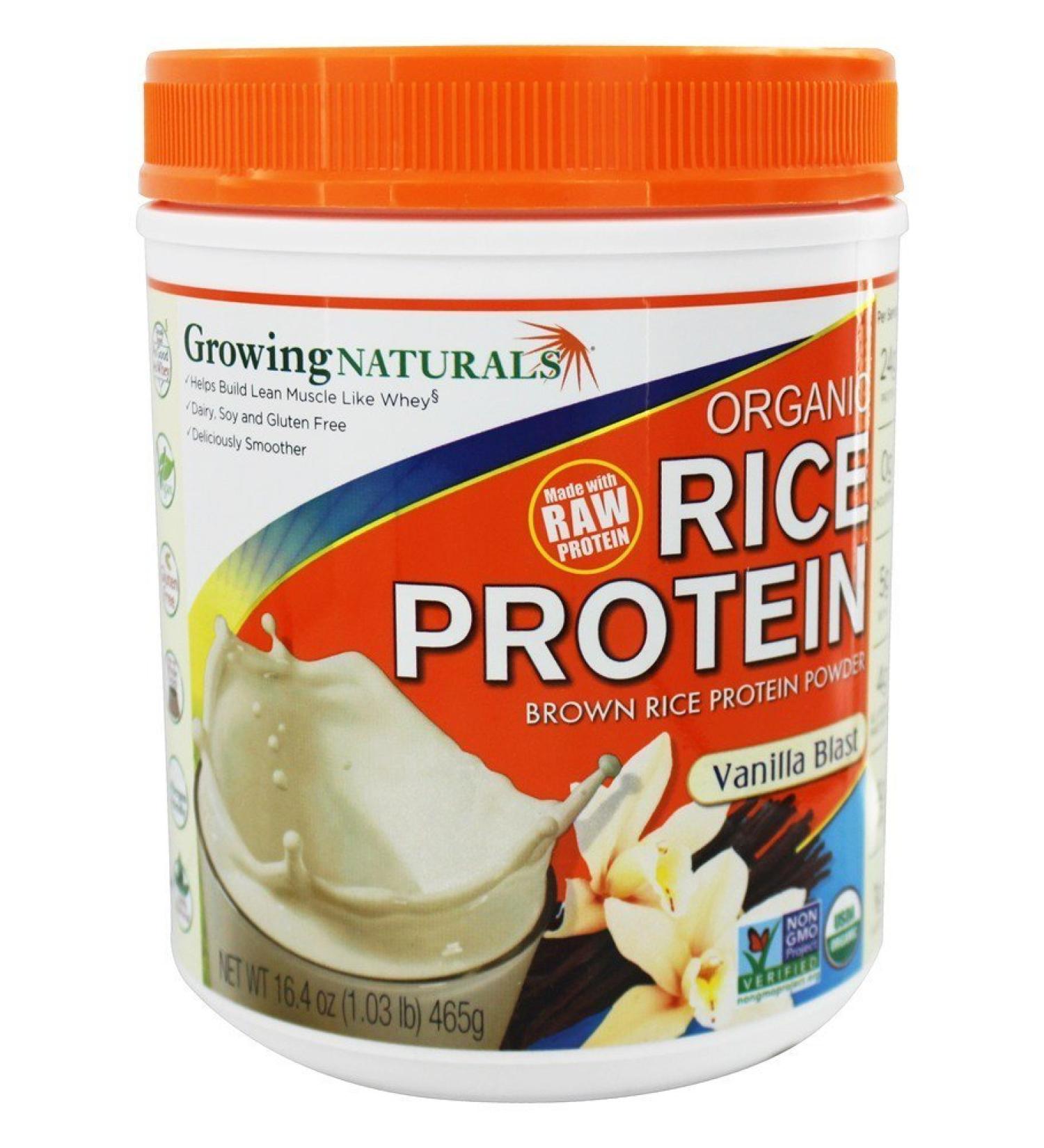 Organic Vanilla Rice Protein Powder - Growing Naturals | 2 lbs - Buy Online on GoSupps.com