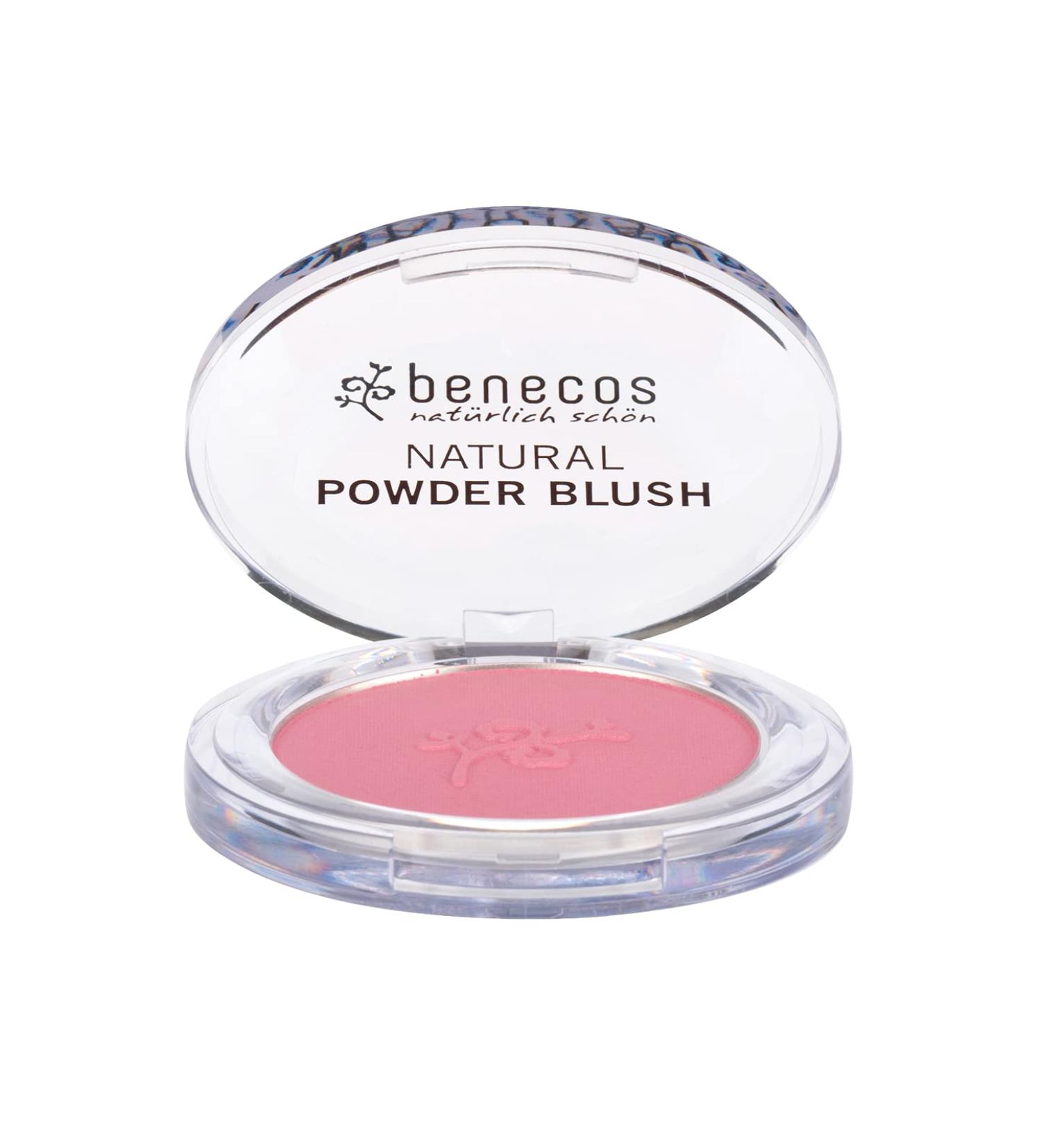 Benecos Pink Blush Powder - Organic Makeup for Natural Glow - All Skin Types (Mallow Rose) - Buy Online on GoSupps.com