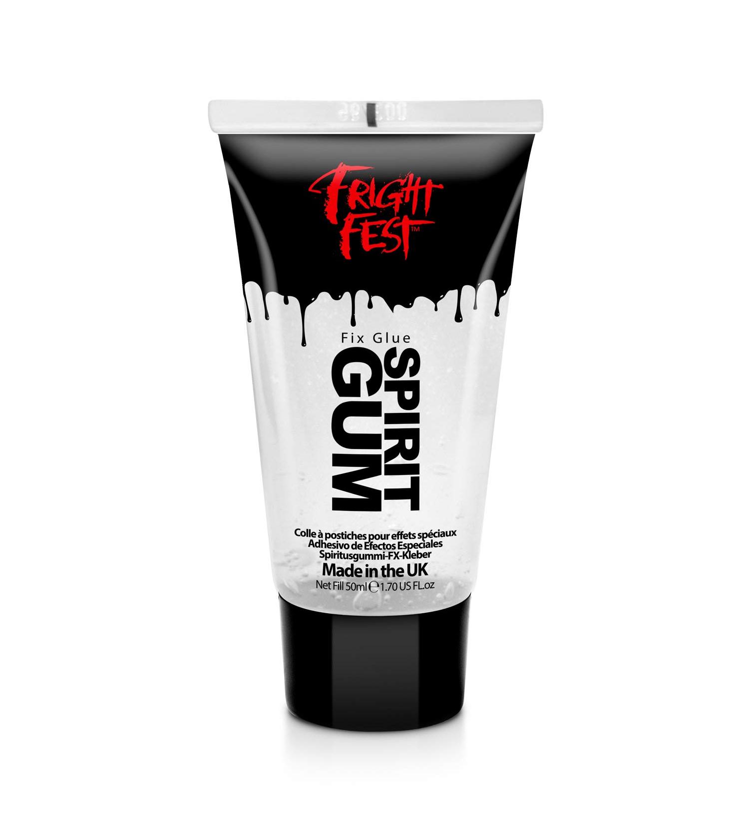 Fright Fest Mastix Spirit Gum Glue 50ml - Cosmetic Grade Adhesive for Prosthetics, Gems, Glitter Tattoos, Body, Hair, Wigs & Makeup Bonding - Buy Online on GoSupps.com