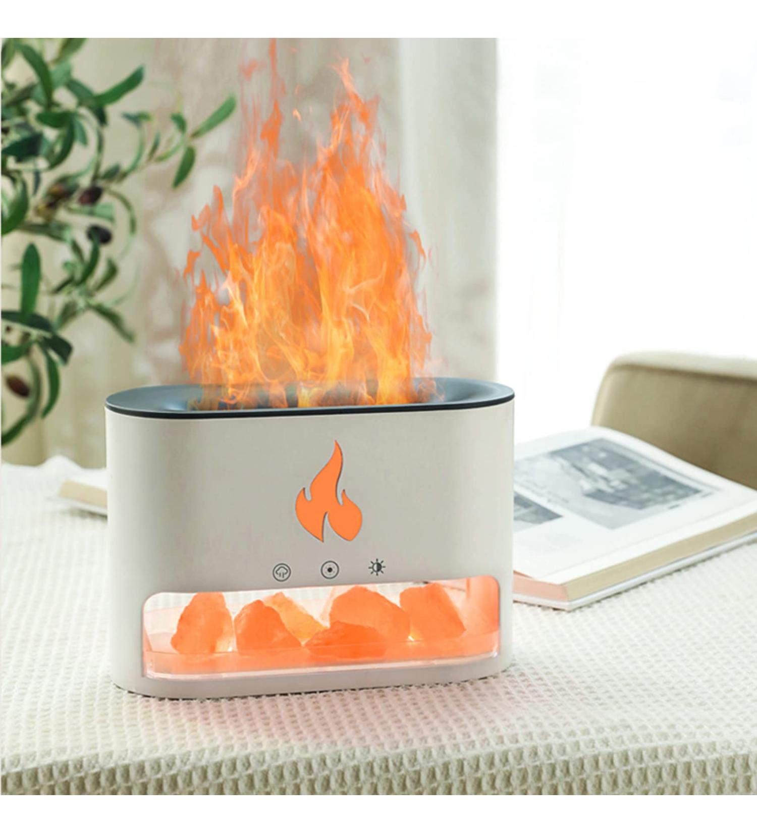 Aroma Diffuser Humidifier 250ml - Noiseless Flame Effect Essential Oil Diffuser with Auto-Off for Home Office & Yoga - 7-Flame Colors & 4 Position Options - Buy Online on GoSupps.com