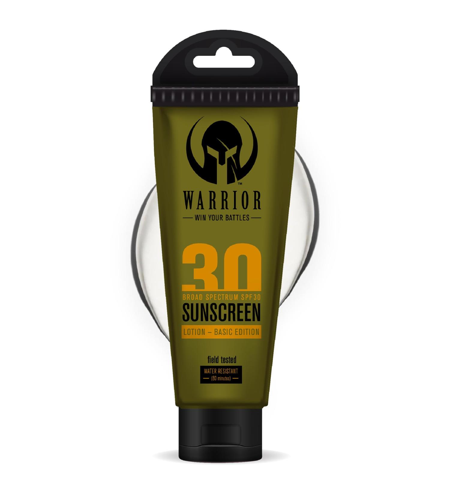 Buy Warrior Sunscreen SPF 30 Lotion - Water & Sweat Resistant TSA Compliant Biodegradable Broad Spectrum Sunscreen (3 Oz) for International Shipping - Buy Online on GoSupps.com