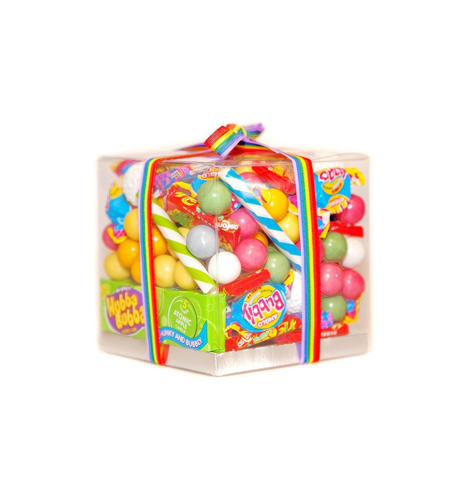 Bubblegum Mega Mix' Gift Cube with Ribbon Perfect Retro Birthday Christmas...