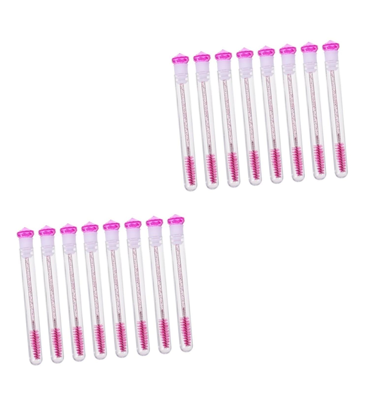 FOMIYES 16 Pcs Diamond Mascara Brush Lash Extensions Supplies Mascara Bottles Eyebrow Brush Make up Red Box 11.7x1.1cmx2pcs Rosyx2pcs - Buy Online on GoSupps.com