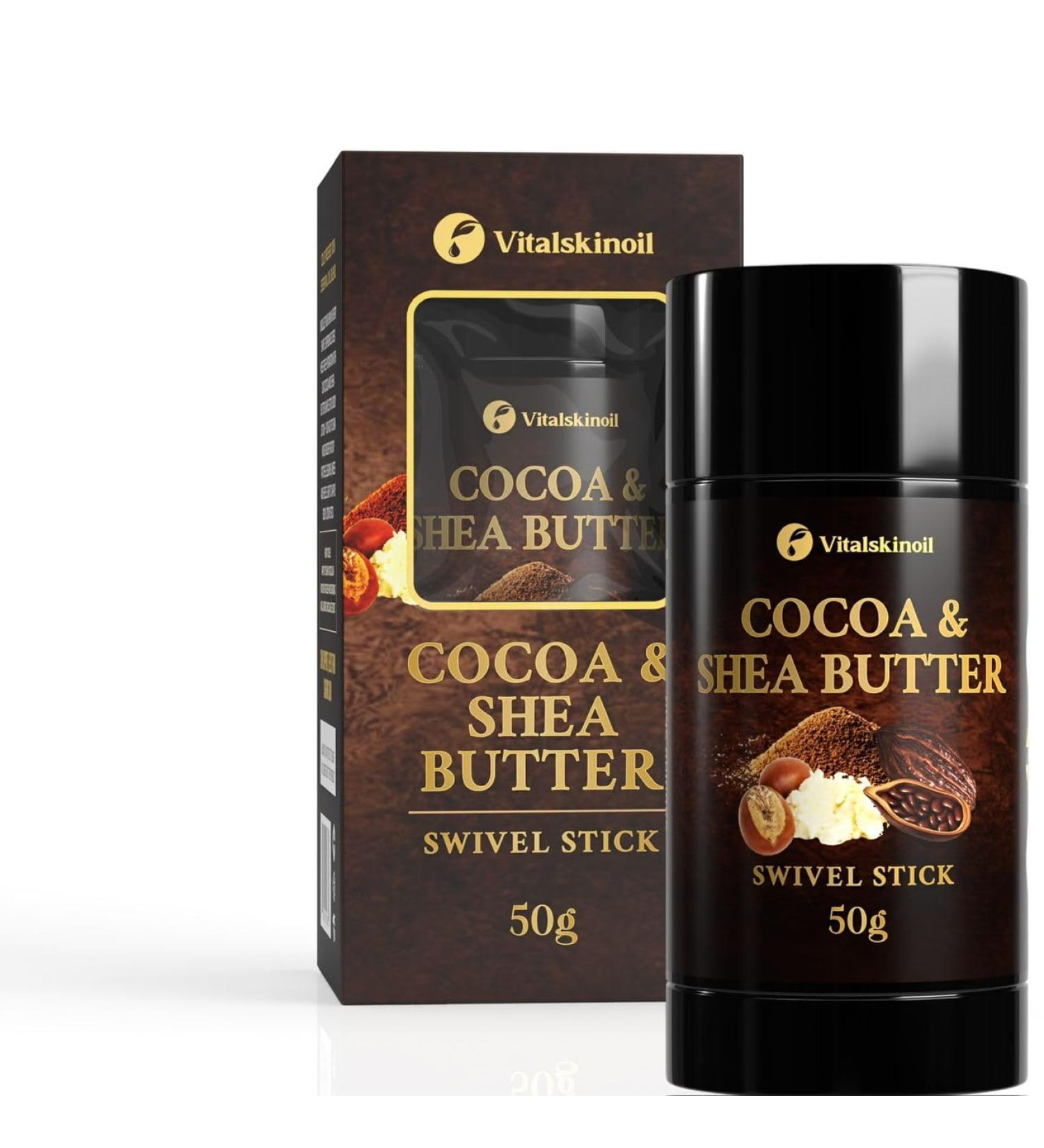 Cocoa and Shea Butter Body Balm Stick Deep Moisture Chocolate Scent for Moisturizing Dry Skin and Feet 50g - Buy Online on GoSupps.com