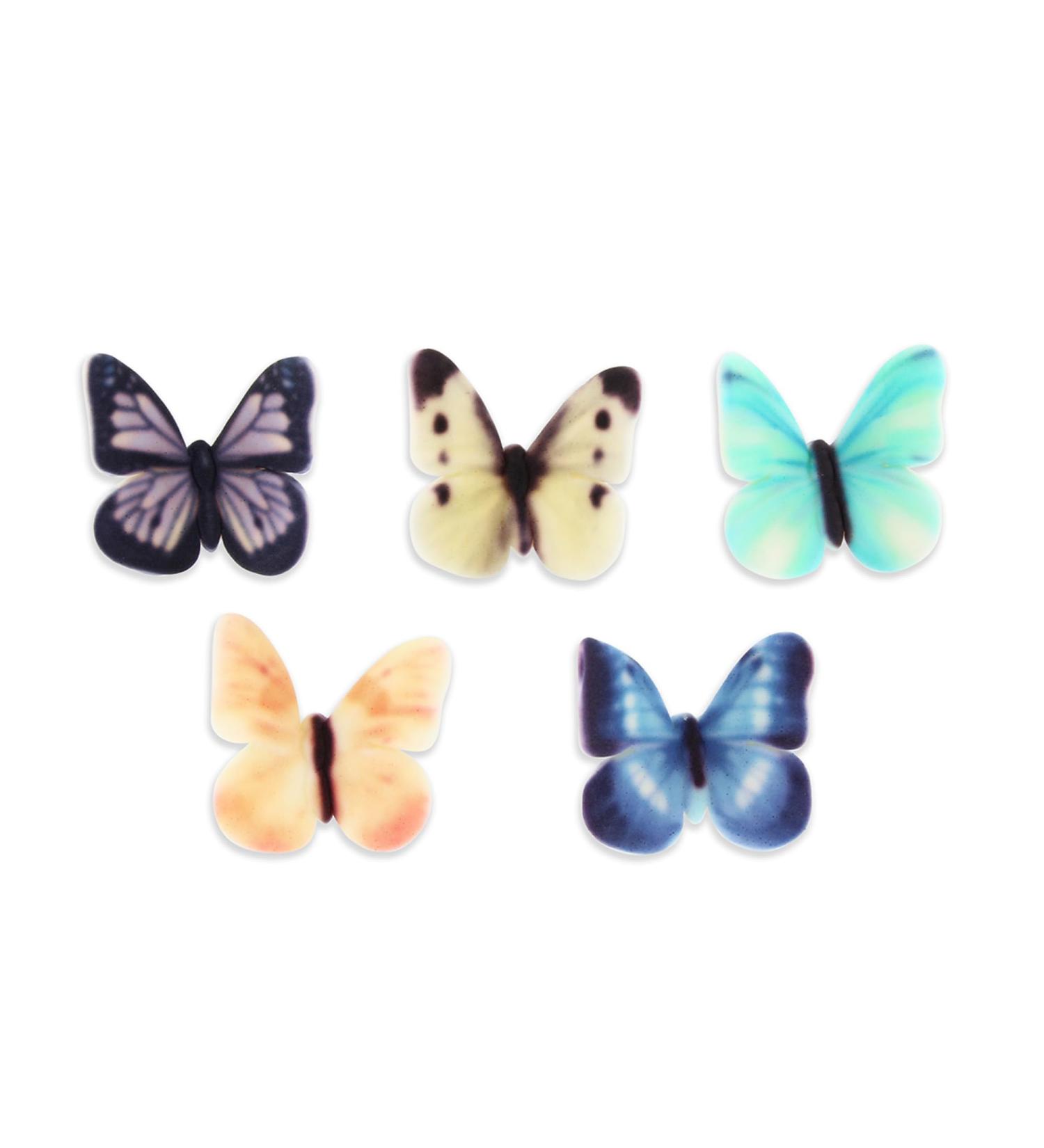 SugarSoft Butterflies Handmade Edible Cake Decorations For Wedding Cakes Mother's Day Cupcakes Cake Topper Vanilla Flavour | 30mm | Pack of 20 - Buy Online on GoSupps.com