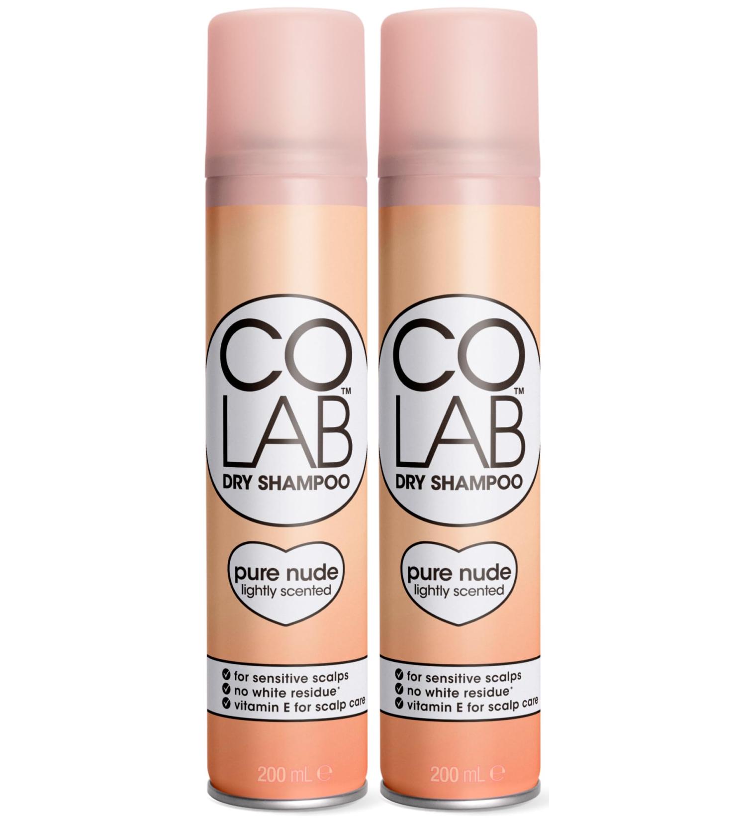 COLAB Dry Shampoo Pure Nude Pack of 2 200ml - Lightly Scented Dry Shampoo For Sensitive Scalps - Buy Online on GoSupps.com