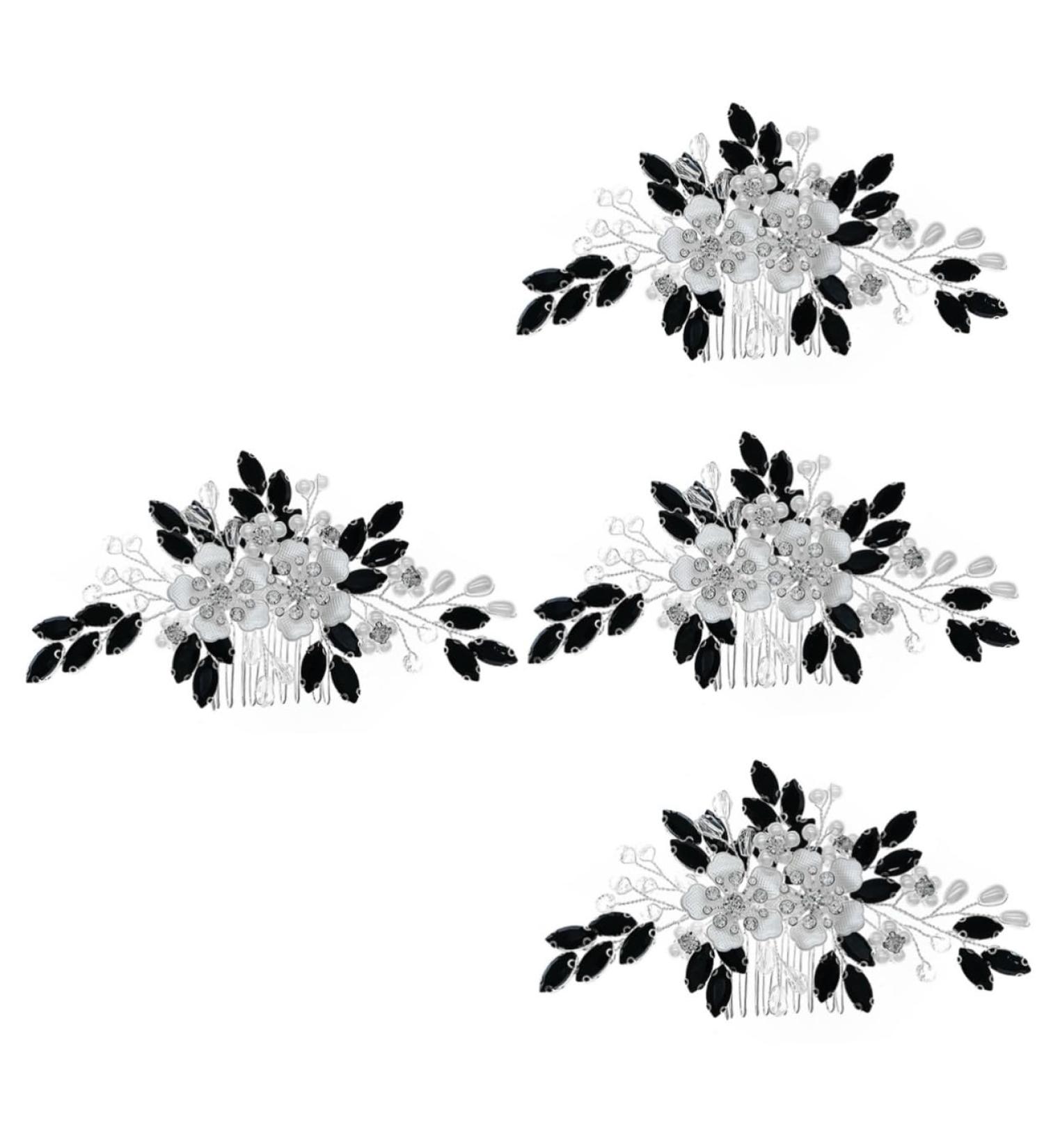 Beaupretty Accessories pearl flower comb flower hair comb wedding hair accessories black bridal hair accessories bridal hair hair for wedding exquisite hair comb pearl hair Comb - Buy Online on GoSupps.com