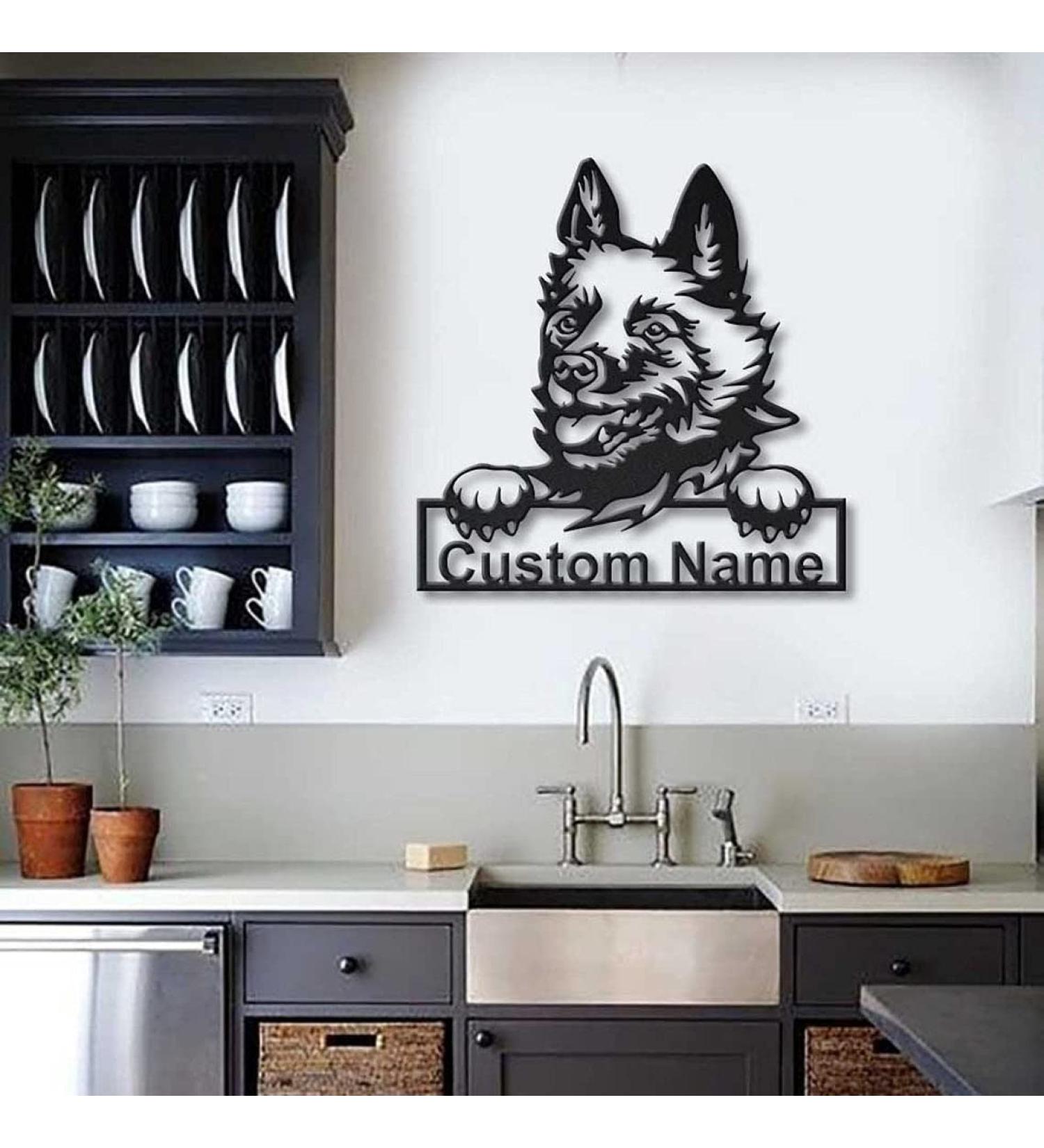 Personalized Schipperke Dog Wooden Shield Art | Custom Pet Plaque | Unique Father's Day & Birthday Gift for Dog Lovers - Buy Online on GoSupps.com
