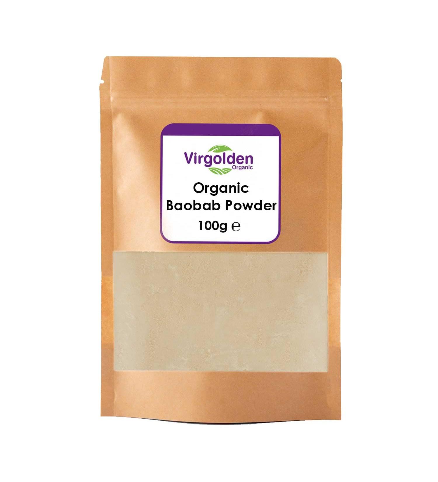 Organic Raw Baobab Powder 100g by Virgolden Organic - Buy Online on GoSupps.com