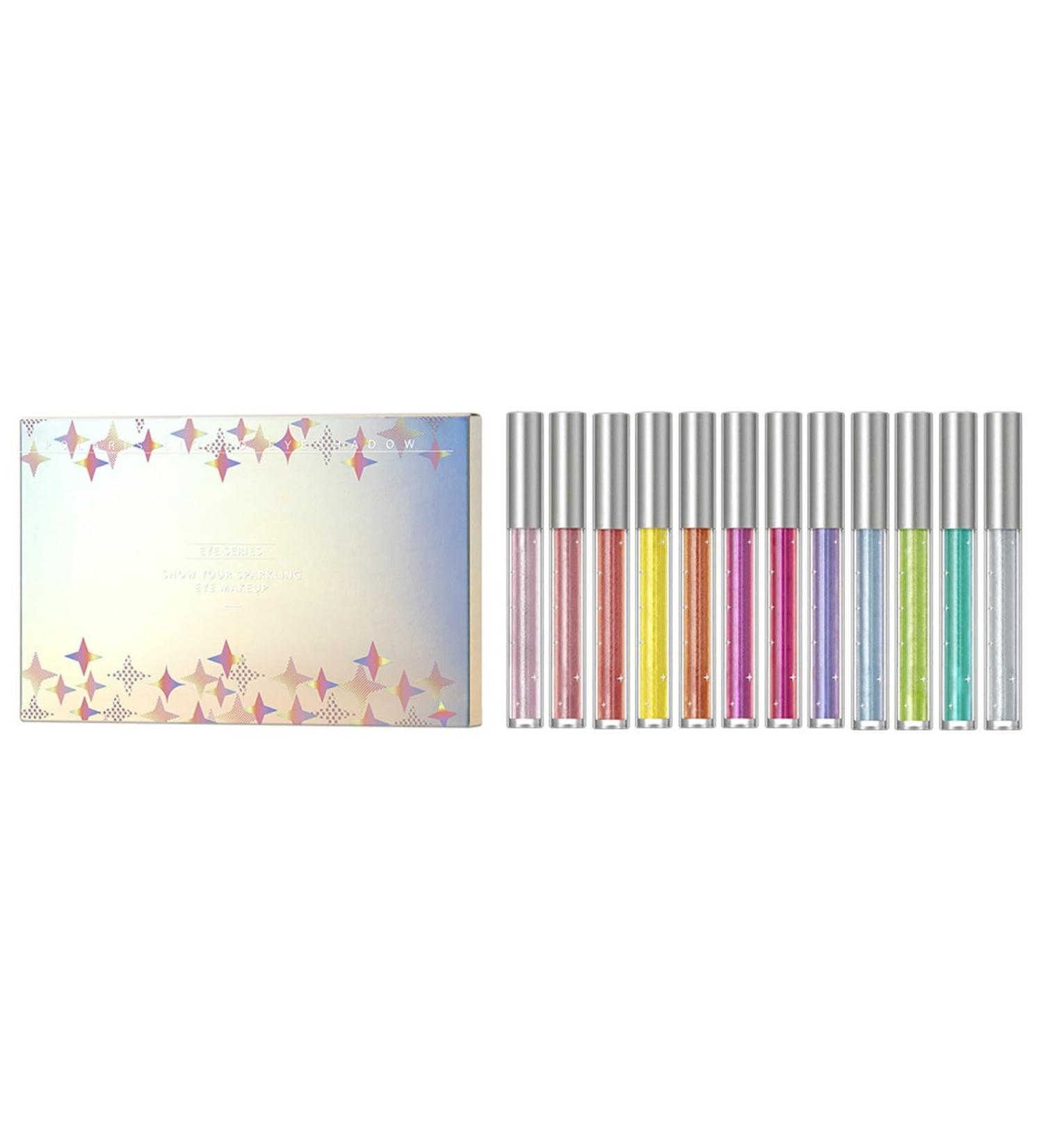  Generisch Set of 12 liquid glitter eyeshadows - 24 ml - Eye makeup - Quick-drying and colorfast - Suitable for (One size fits all) - Buy Online on GoSupps.com