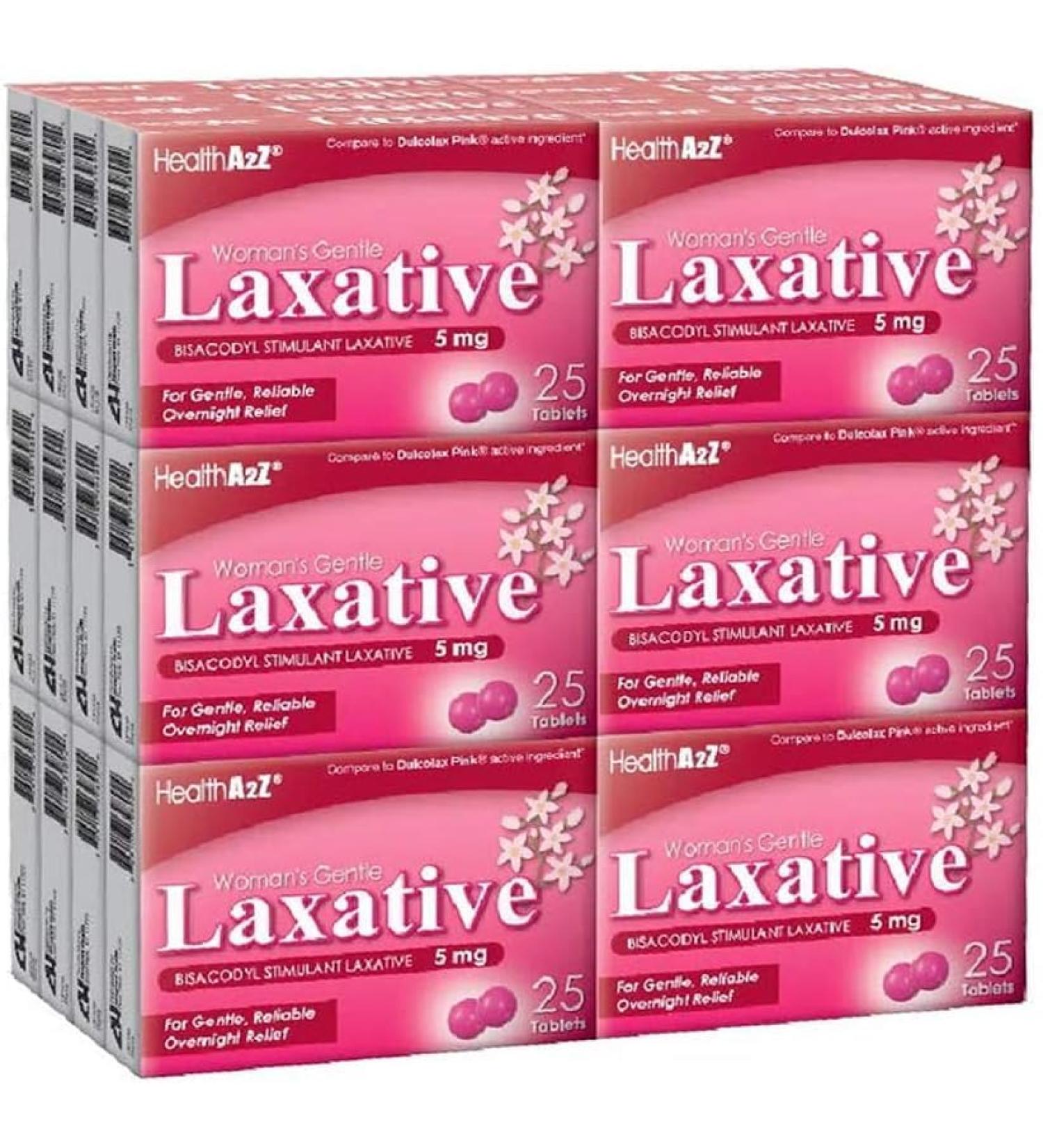 HealthA2Z Woman s Gentle Laxative | Bisacodyl 5mg Stimulant Laxative | Gentle Reliable Constipation Relief | Overnight Support | 24 Packs of 25 Tablets (600 Tablets Total) | Value Pack - Buy Online on GoSupps.com