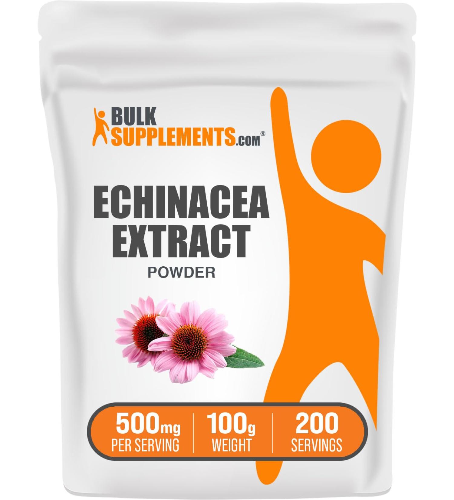 BulkSupplements.com Echinacea Extract Powder - Echinacea Extract Herbal Supplement for Immune Support - Vegan & Gluten Free 500mg per Serving 100g (3.5 oz) (Pack of 1) 3.5 Ounce (Pack of 1) - Buy Online on GoSupps.com