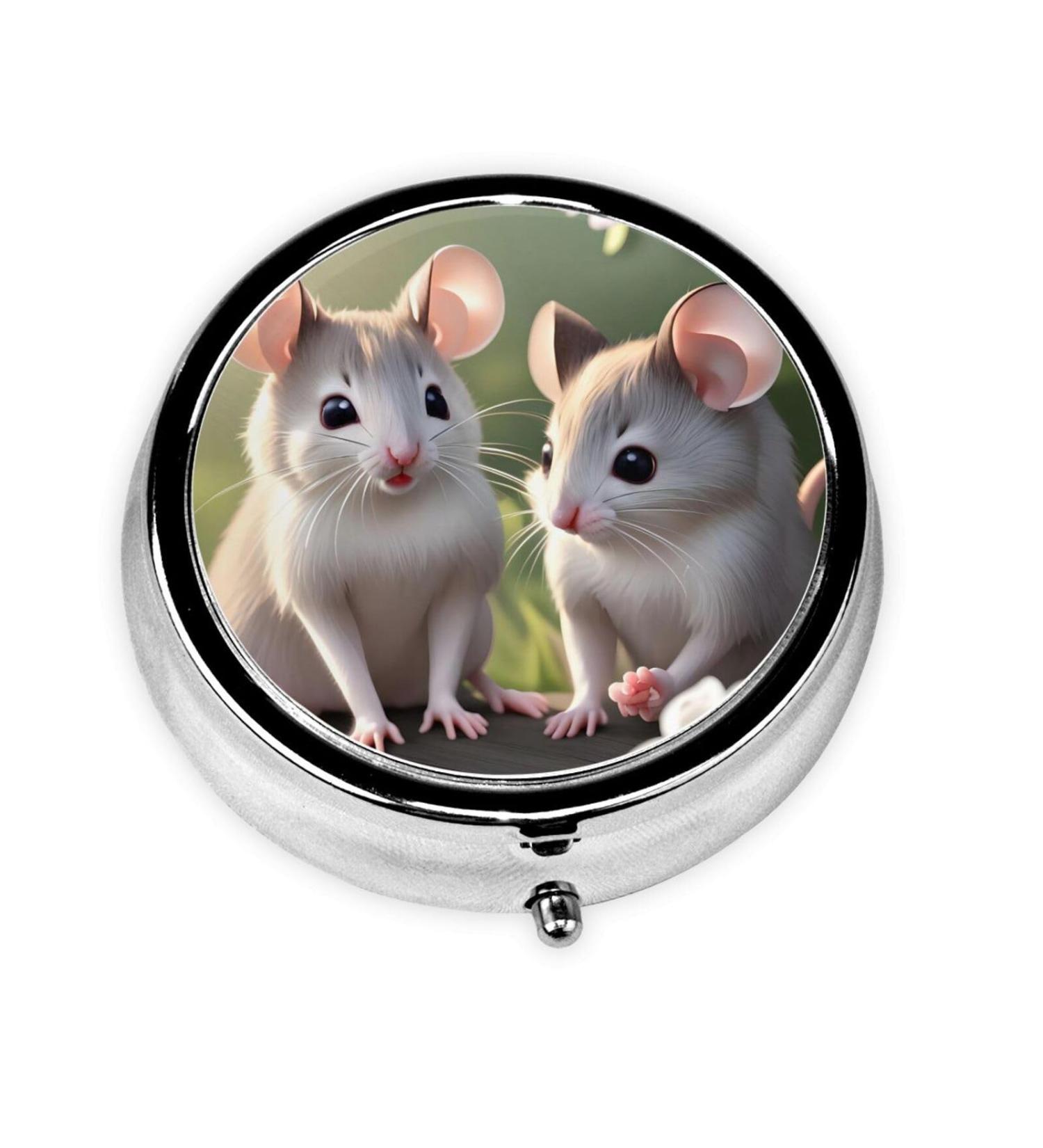 Portable Mouse-Shaped Round Pill Box Organizer - 3 Compartments for Purse or Pocket | Ideal Travel Companion - Buy Online on GoSupps.com