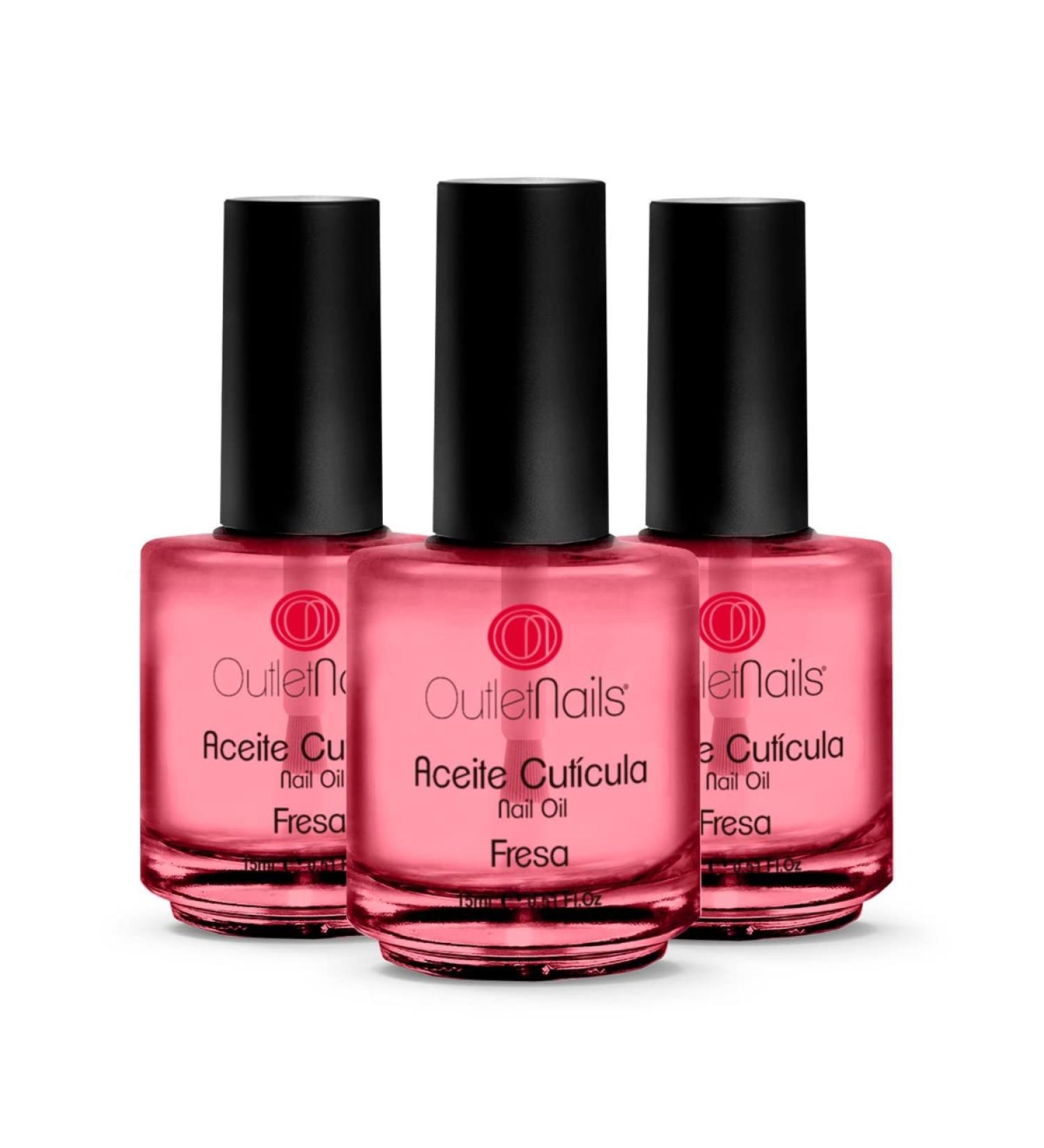 3 x Cuticle Oil - Strawberry 15ml / Ideal for Manicures - Outlet Nails