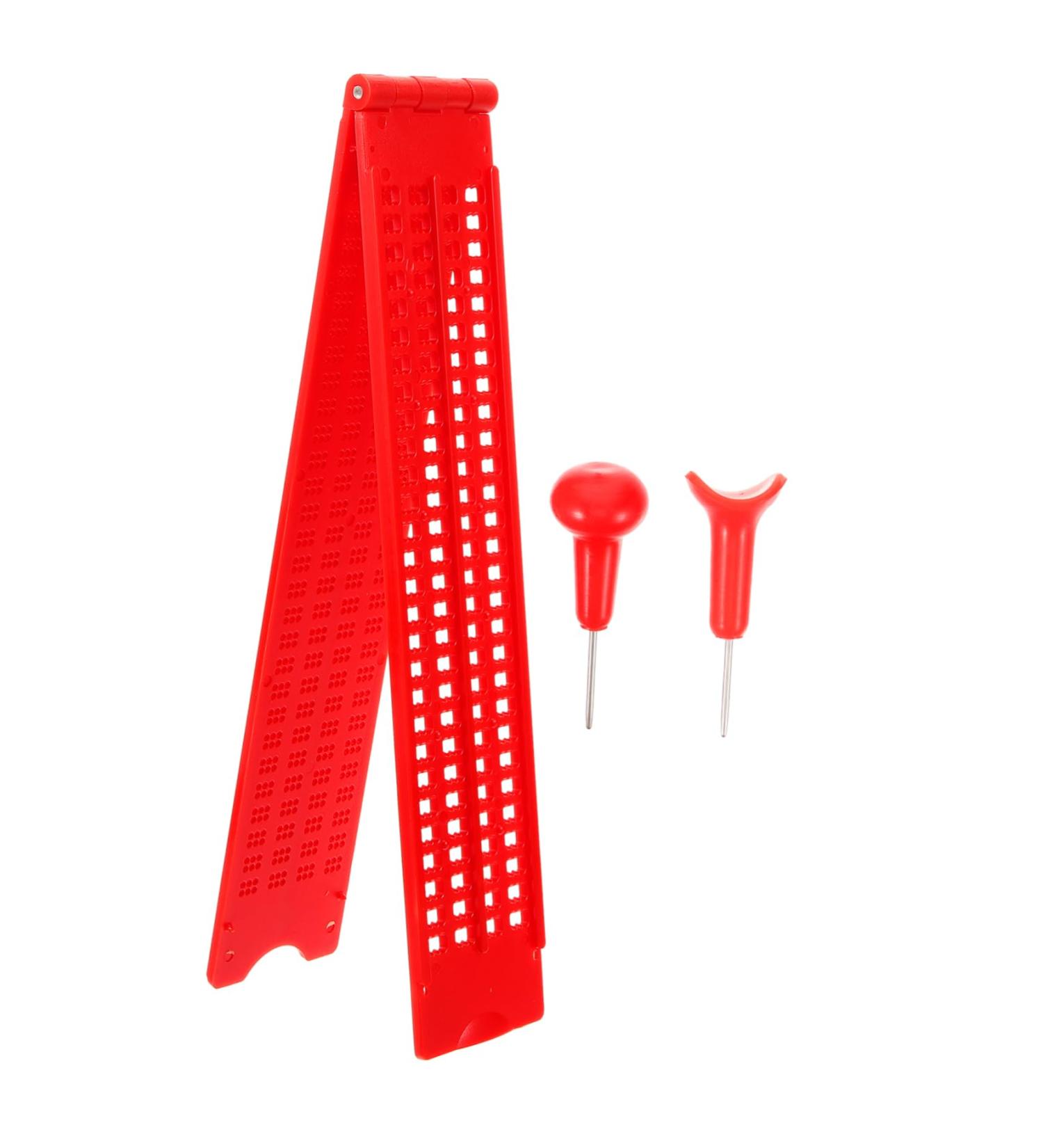 OHPHCALL Braille Writing Fingerboard 1 Set Braille Tablet Writing Pen Plastic Braille Writing Slate 22.00X4.50X0.50CM Red - Buy Online on GoSupps.com