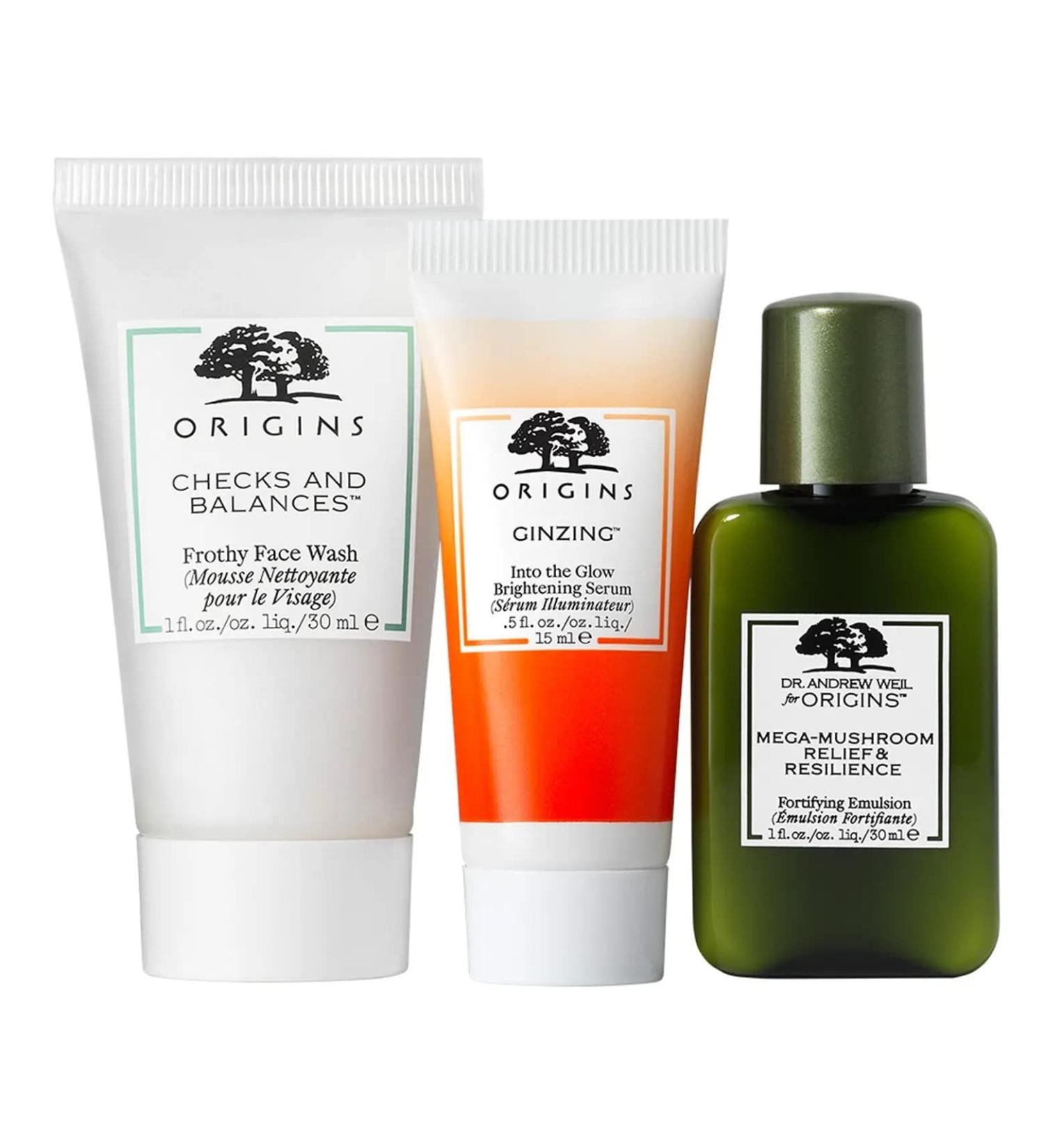 Buy Origins Tiny Trio Mini Cleanser Serum & Moisturizer Set - International Shipping Available - Buy Online on GoSupps.com