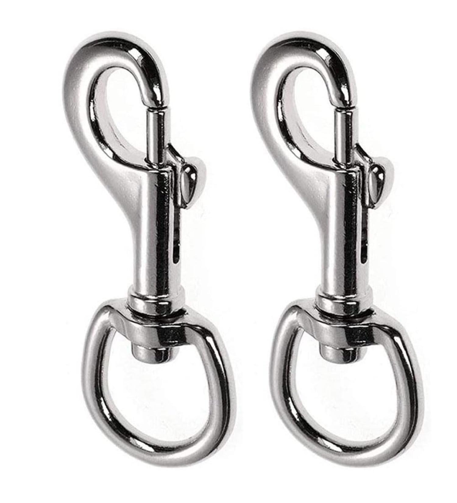Buy 2 Robust Carabiner Hooks - Silver Swivel Hook for Dog Leash Mountaineering & Keychain - Durable Pet Buckles - Buy Online on GoSupps.com