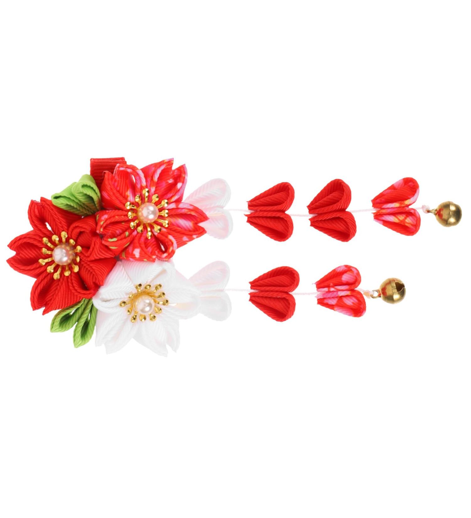 FRCOLOR Japanese Decorative Headwear Flower Hair Clips Hair Clips for Girls Hanfu Hair Pin Wedding Hair Clips Japanese Hair Clips Chinese Hair Clips Metal Kimono Bride The Flowers Red - Buy Online on GoSupps.com