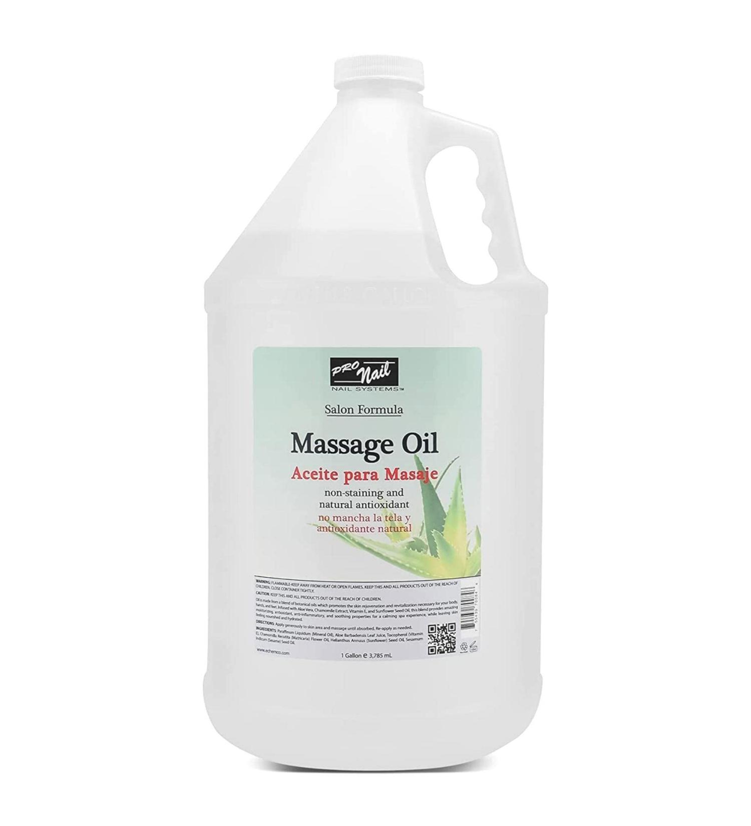 PRONAIL - Massage Oil Aloe Vera 128 Oz - Professional Full Body Massage Therapy Manicure Pedicure - Relax Sore Muscles and Repair Dry Skin Enhanced with High Absorption Oils and Vitamin E