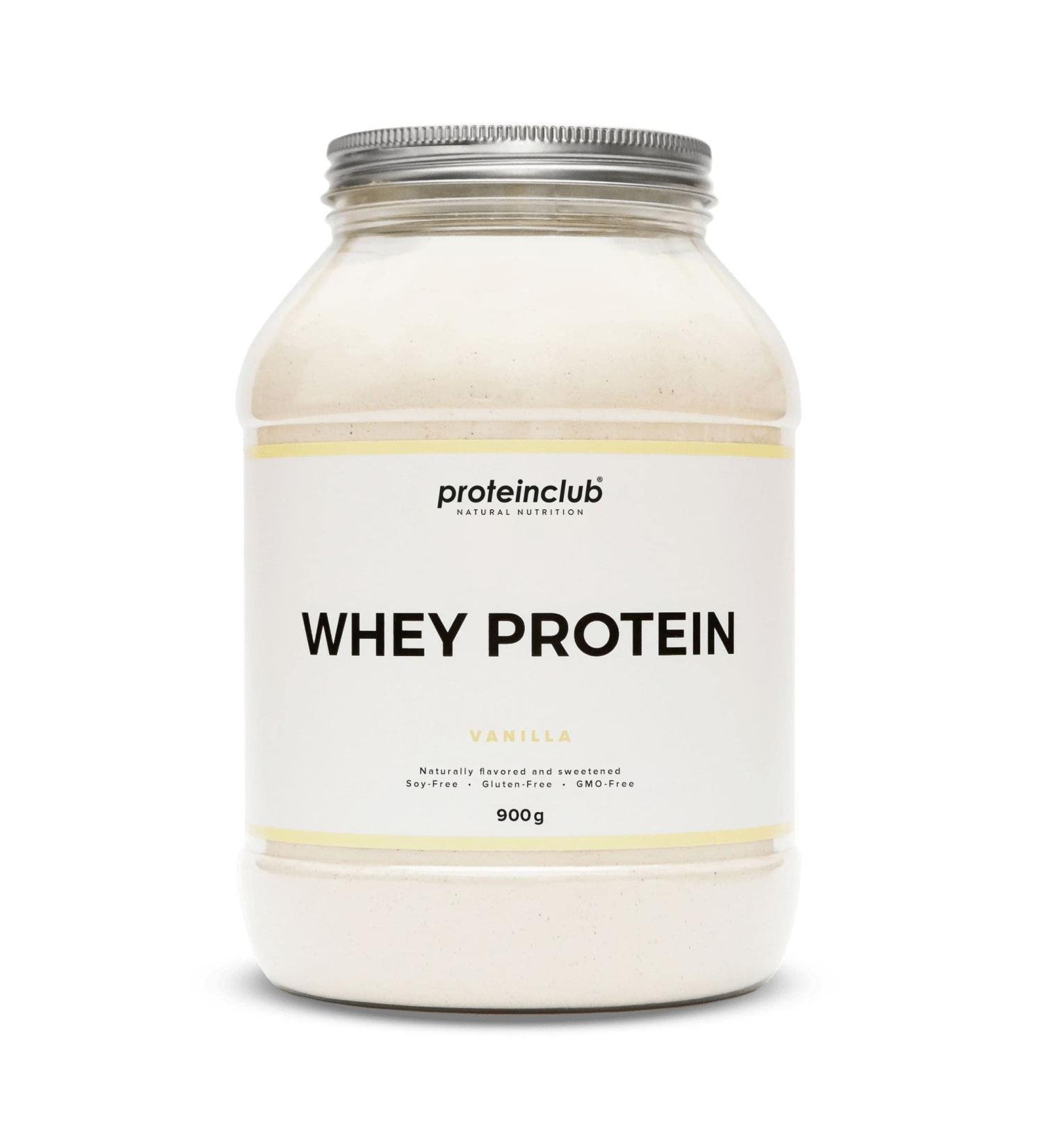 Proteinclub Natural Whey Protein - No Additives Soy-Free Sweetened with Stevia Made in Germany - 900g Vanilla Protein Powder - Buy Online on GoSupps.com