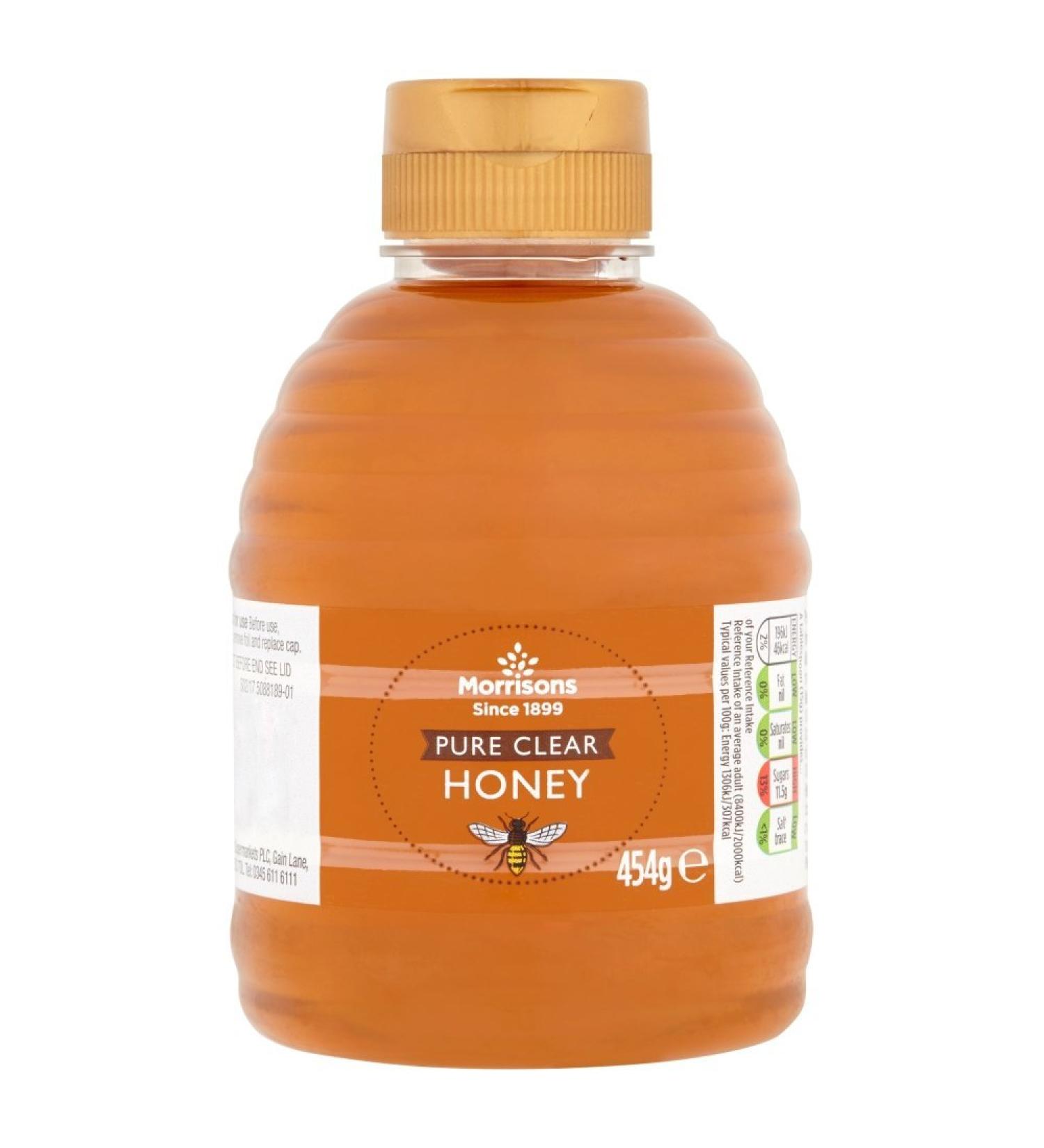 Morrisons Pure Clear Honey 454g - Premium Quality | 100% Natural - Pack of 1 - Buy Online on GoSupps.com