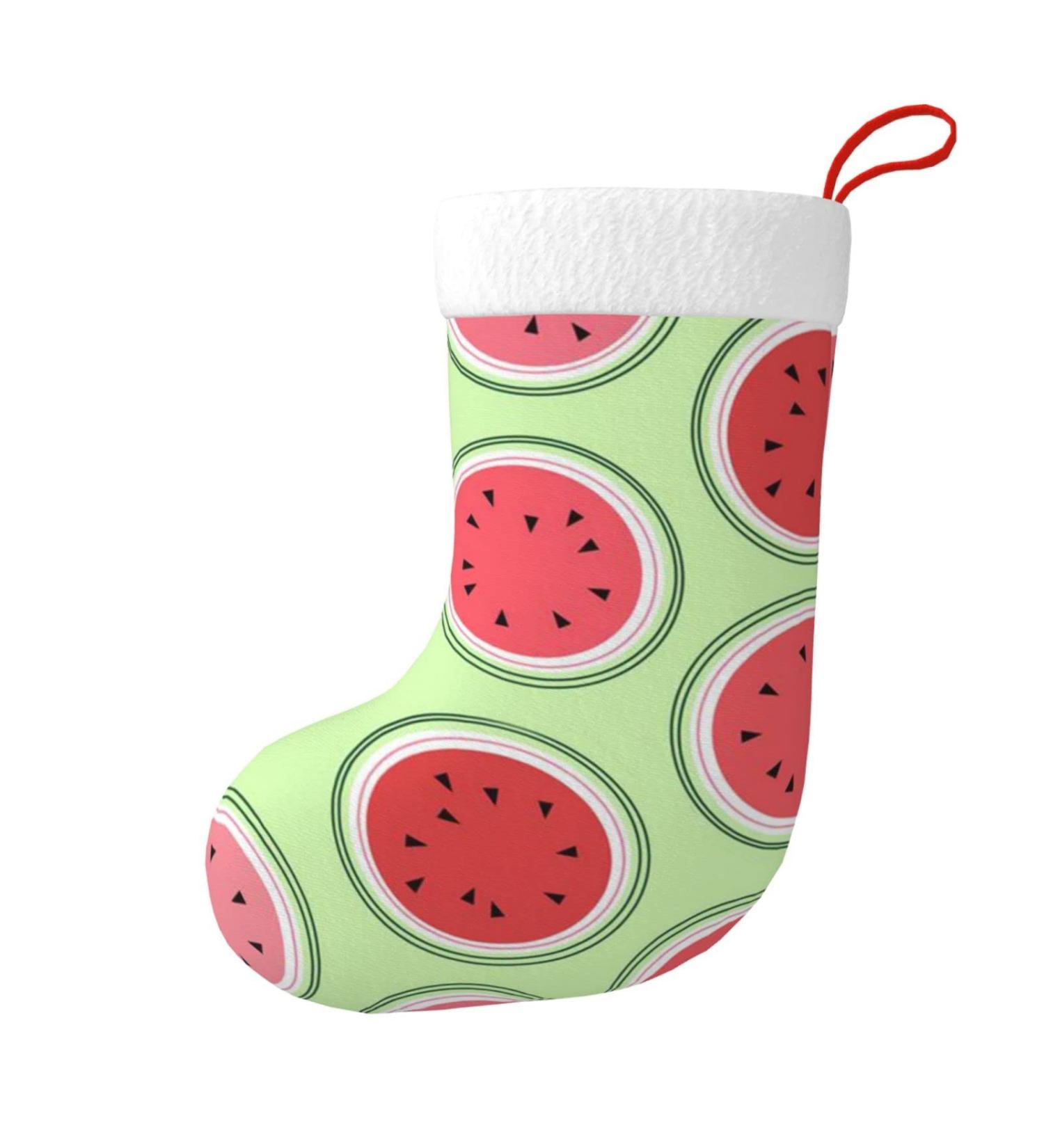 Ffexs Velvet Christmas Socks - Watermelon Green Festive New Year Gift - One Size International Shipping - Buy Online on GoSupps.com