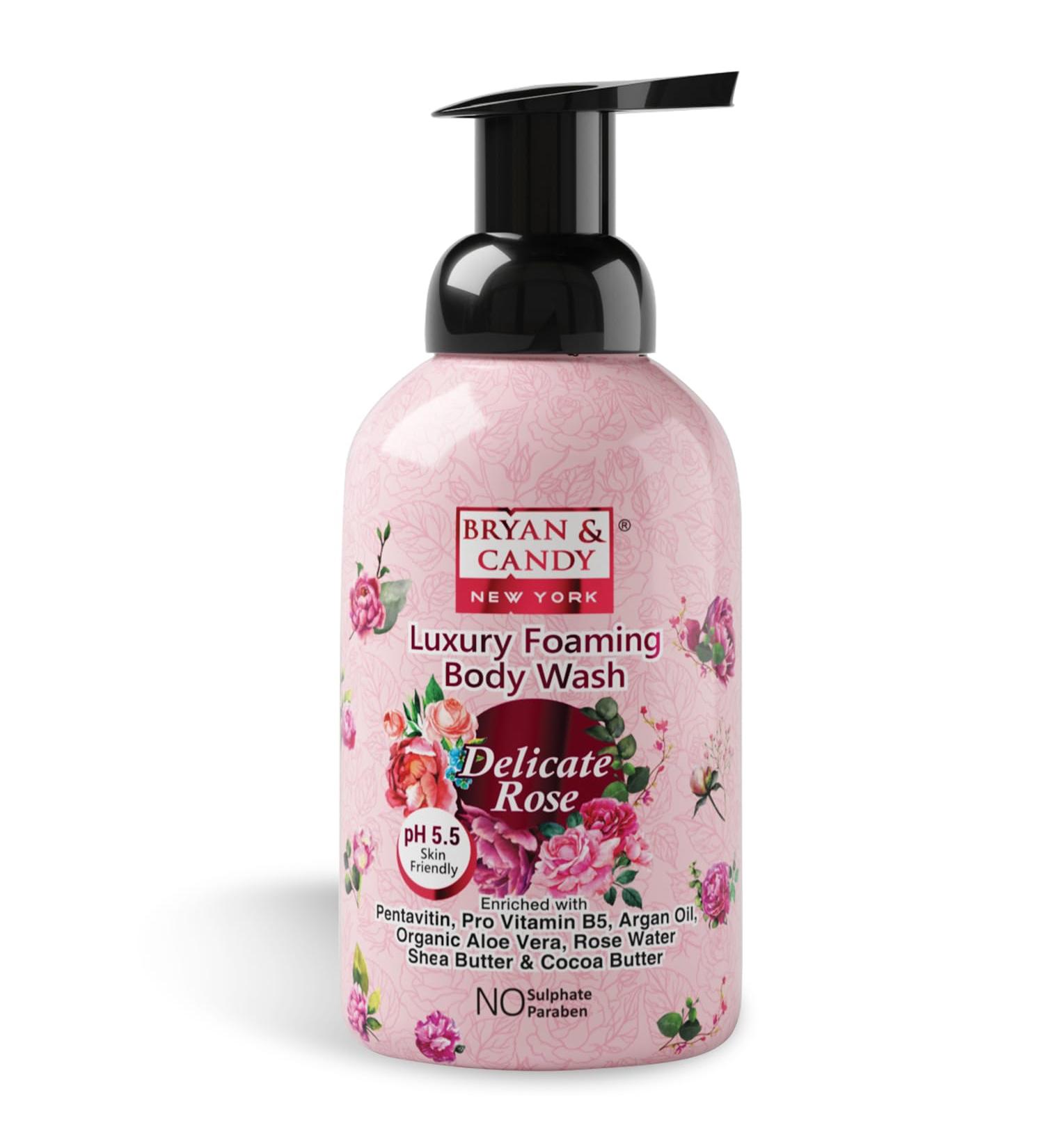 Buy Bryan & Candy Delicate Rose Luxury Foaming Body Wash - Hydrating Formula with Pentavitin Argan Oil & Aloe Vera - All Skin Types - 400 Ml - Buy Online on GoSupps.com