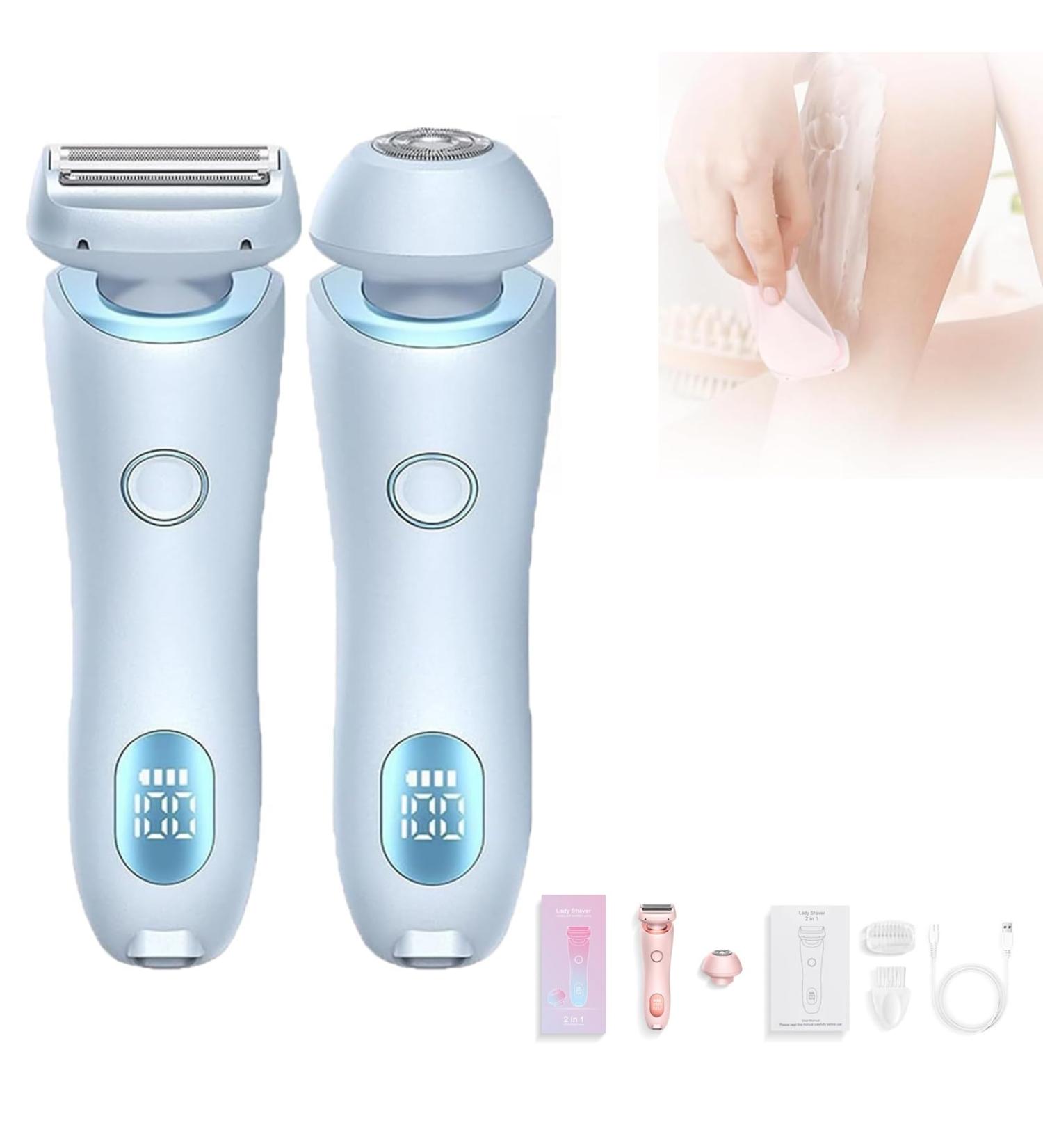 Cloudglide Pro Shaver Luna Brazilian ShaverModira Shaver 2 in 1 Double Head Shaver Razors for Shave Legs Underarms Bikini Area (Blue) - Buy Online on GoSupps.com