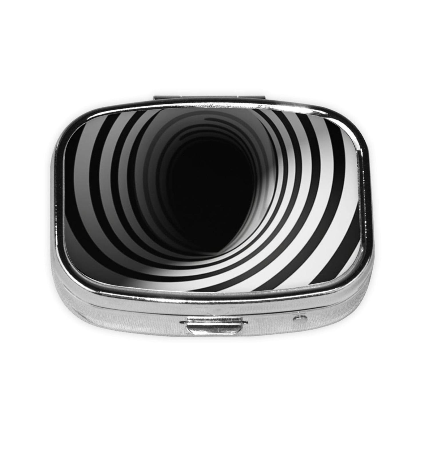Buy Black and White Printed Square Pill Box | Portable Medicine Organizer for Travel - Buy Online on GoSupps.com