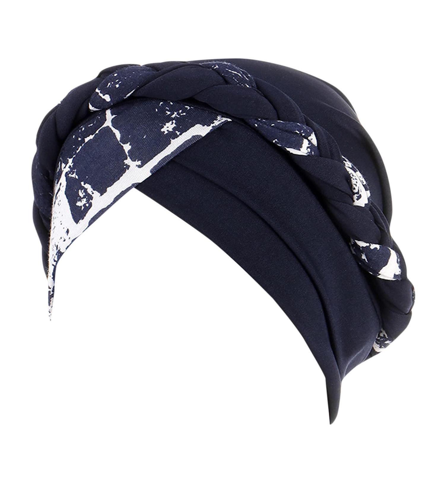 Ethnic Pre-Tied Water Cap Hair Braid Wrap Head Baseball Cap Navy, One Size - Buy Online on GoSupps.com