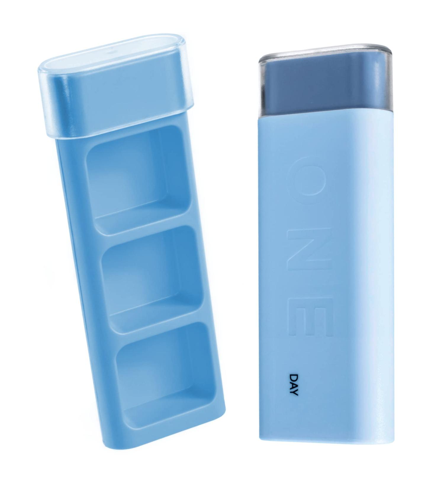KENWINN One Day Pill Box - Daily Medicine Organizer for Prescriptions Vitamins & Supplements | Blue | International Shipping Available - Buy Online on GoSupps.com
