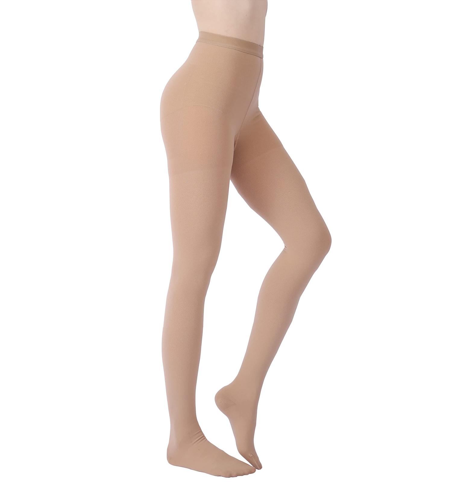 MGANG Waist High Compression Pantyhose | 15-20mmHg | Closed Toe | Firm Support for Varicose Veins, Edema, Swelling | Nursing | Beige Medium - Buy Online on GoSupps.com