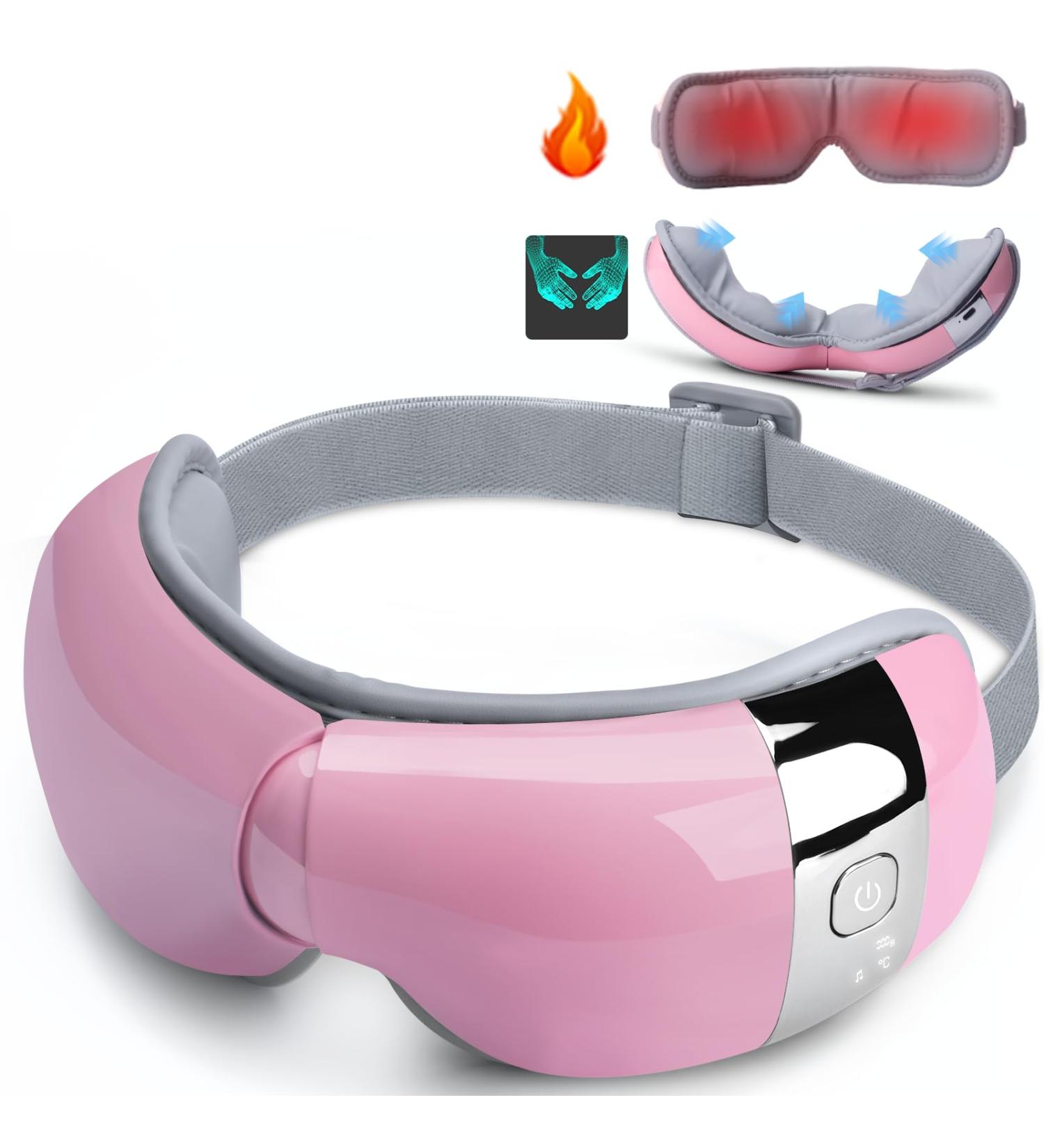 Smart Eye Massager with Heat & Compression - Relieve Dry Eyes Migraines & Eyestrain - Eye Mask for Relaxation & Sleep - Perfect Gift for Men & Women (Pink - Buy Online on GoSupps.com