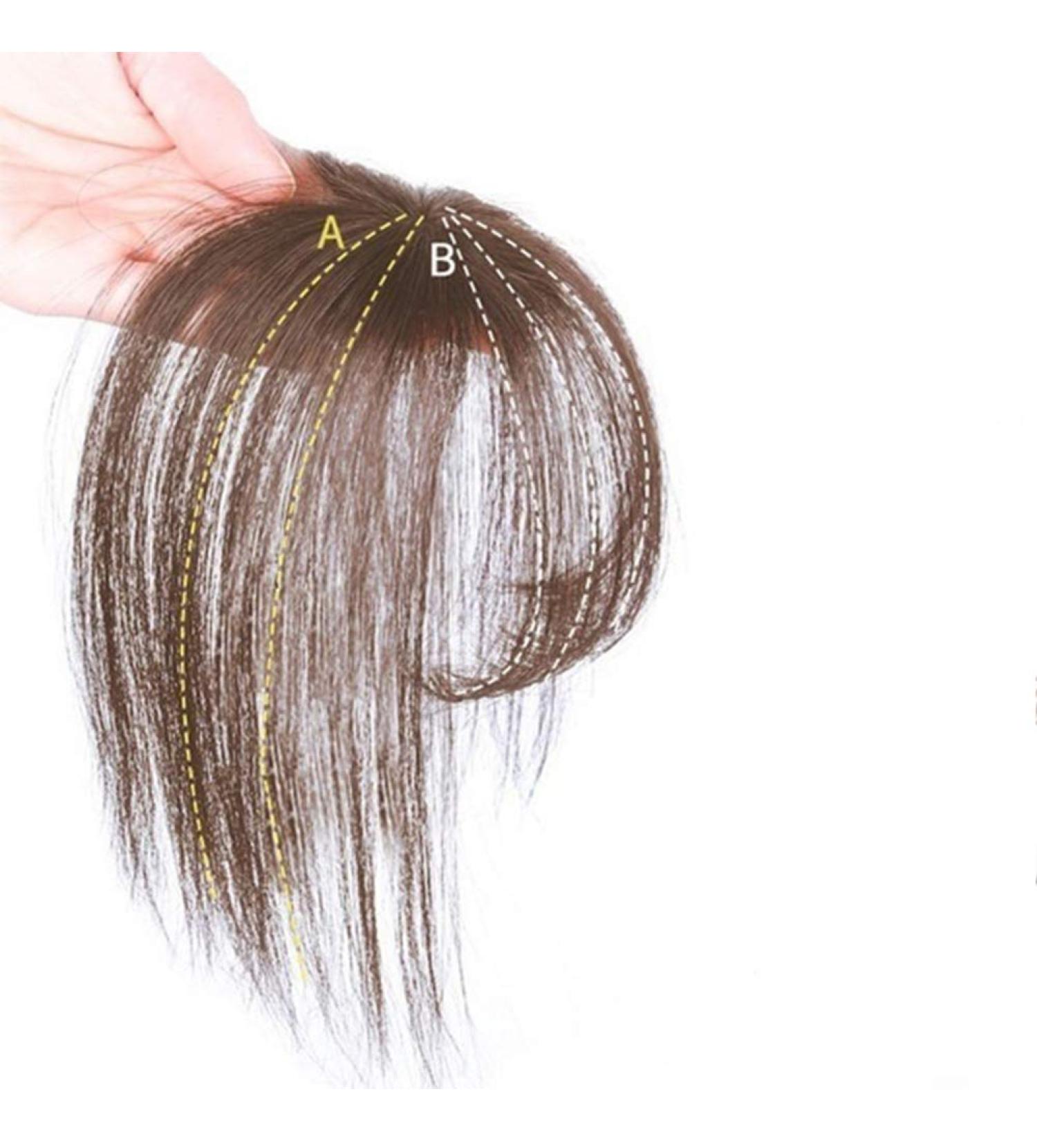 BSMEAN 3D Air Bangs Clip-In Human Hair Topper - Invisible Seamless Light Brown Hair Extension - Buy Online on GoSupps.com