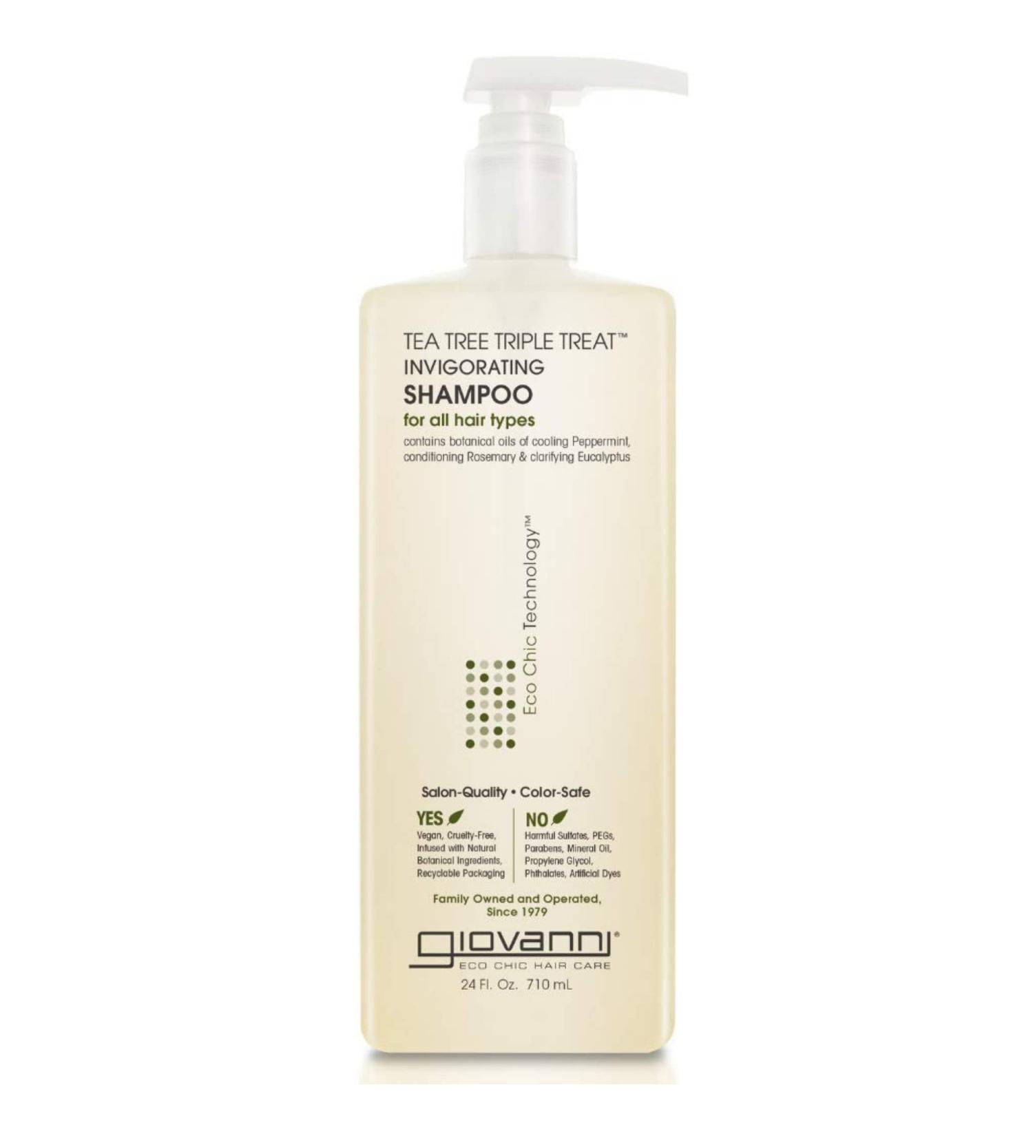 GIOVANNI Tea Tree Triple Treat Shampoo 24 oz - Sulfate & Paraben Free, Cooling Peppermint & Eucalyptus for Dry Scalp Relief - Buy Online on GoSupps.com