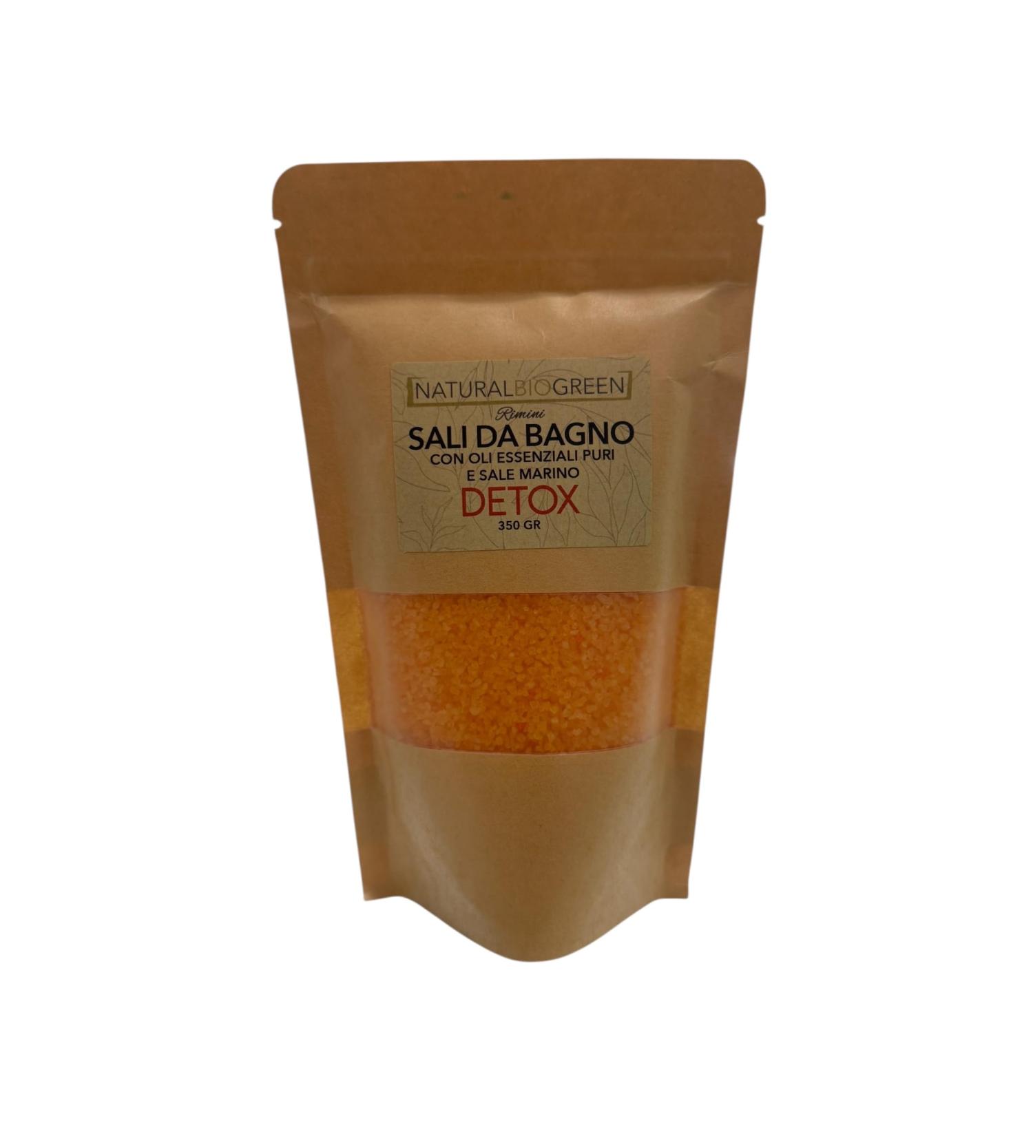 Sels de bain aux huiles essentielles pures et sel de mer DETOX 350 gr