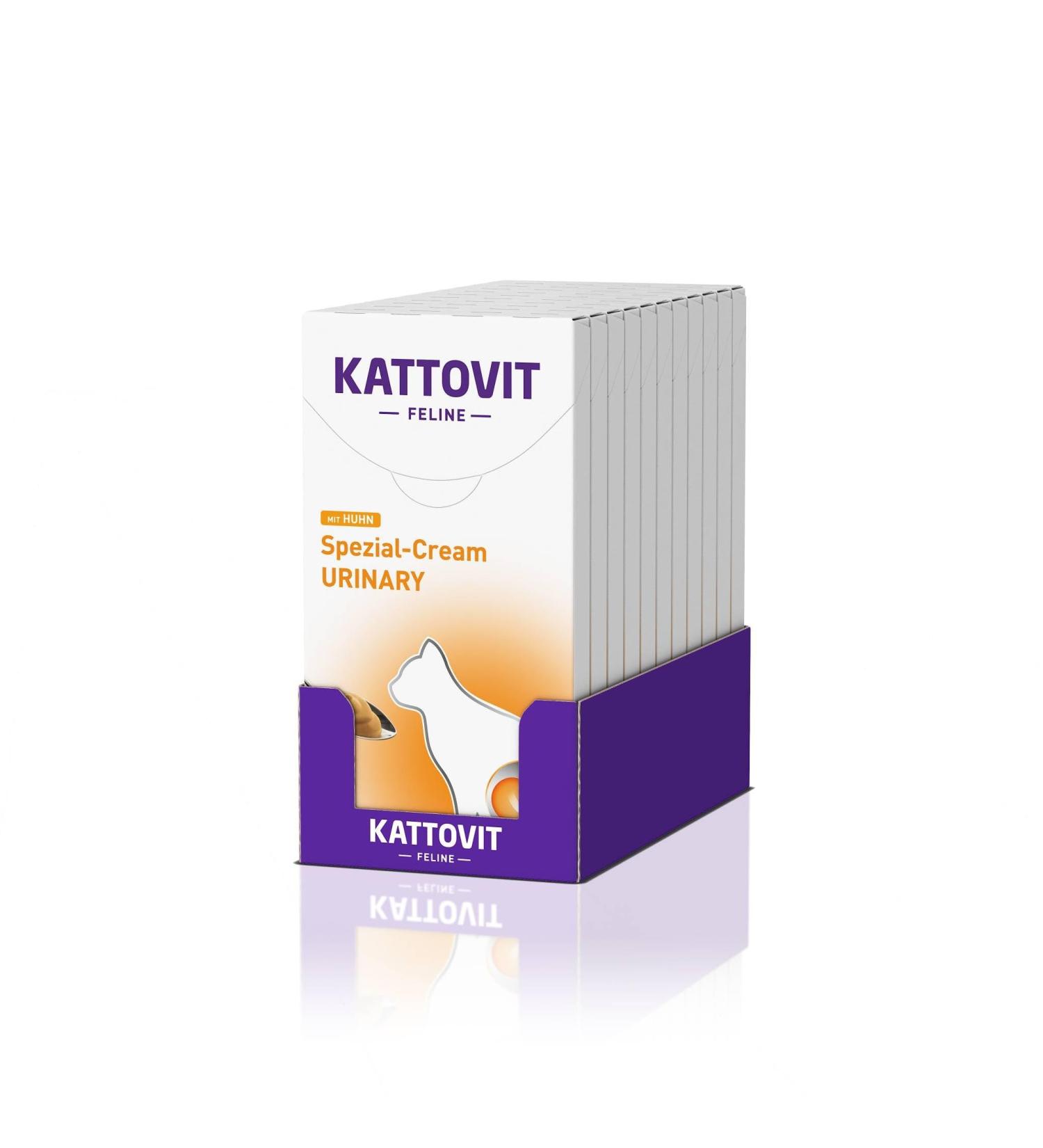 KATTOVIT - Urinary Cream for cats | Dietary snack for cats enriched with calcium sulfate reduced in magnesium For adult cats | Snack for cats with practical portions | 11 x 6 x 15 ml chicken - Buy Online on GoSupps.com