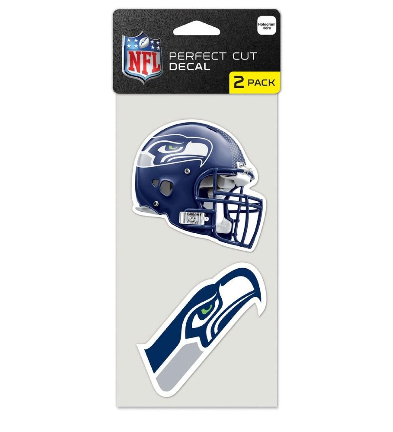 NFL Seattle Seahawks 47584012 Perfect Cut Decal (set of 2) 10.2 x 10.2 cm