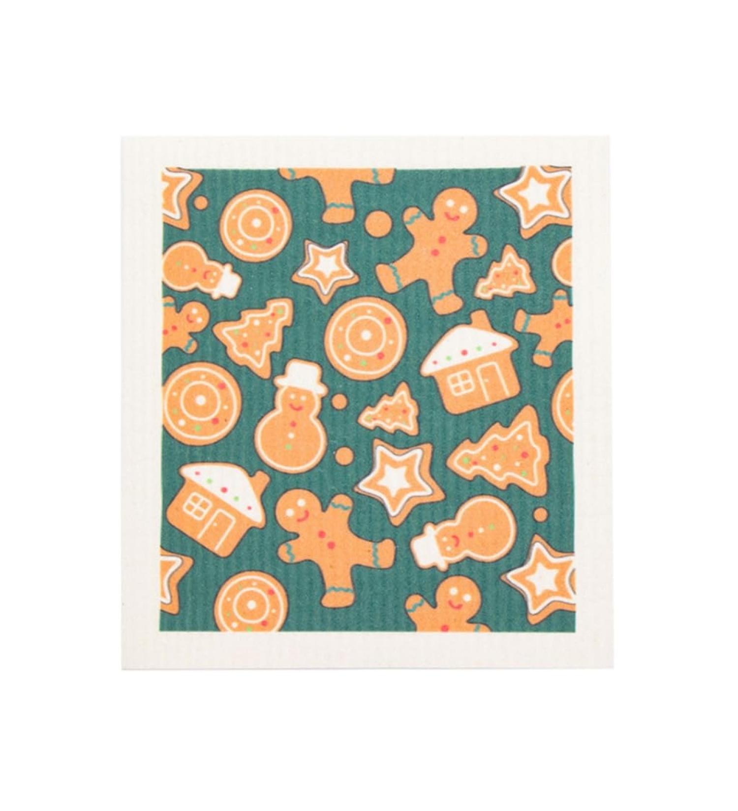 Festive Christmas Cartoon Print Dishcloth Efficient Absorption Dish Pot Cleaning Cloth for Festive Kitchen Cleaning Tool - Buy Online on GoSupps.com
