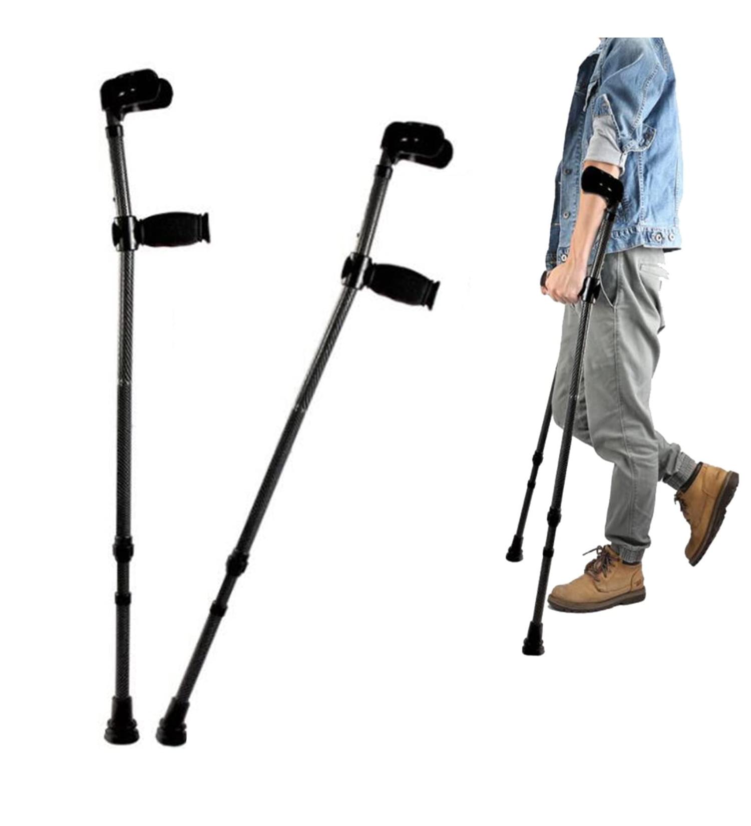Folding Forearm Crutches for Adults Adjustable Height and Handle Crutches Lightweight Arm Crutches for Youth Children Men Women(Carbon Fiber Texture) Anniversary Lucky Star - Buy Online on GoSupps.com