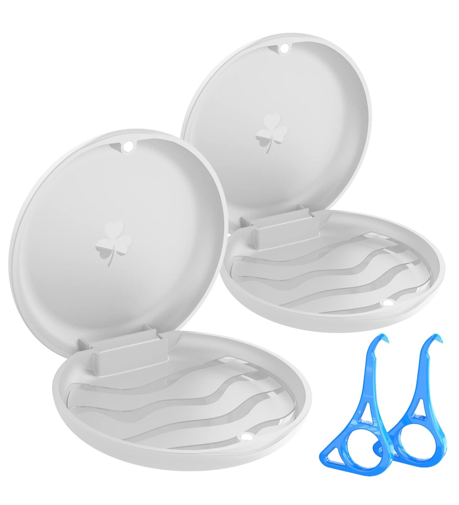 BVN 2-Pack Retainer & Denture Case - Slim Orthodontic Storage for Mouth Guards & Aligners - White - Buy Online on GoSupps.com