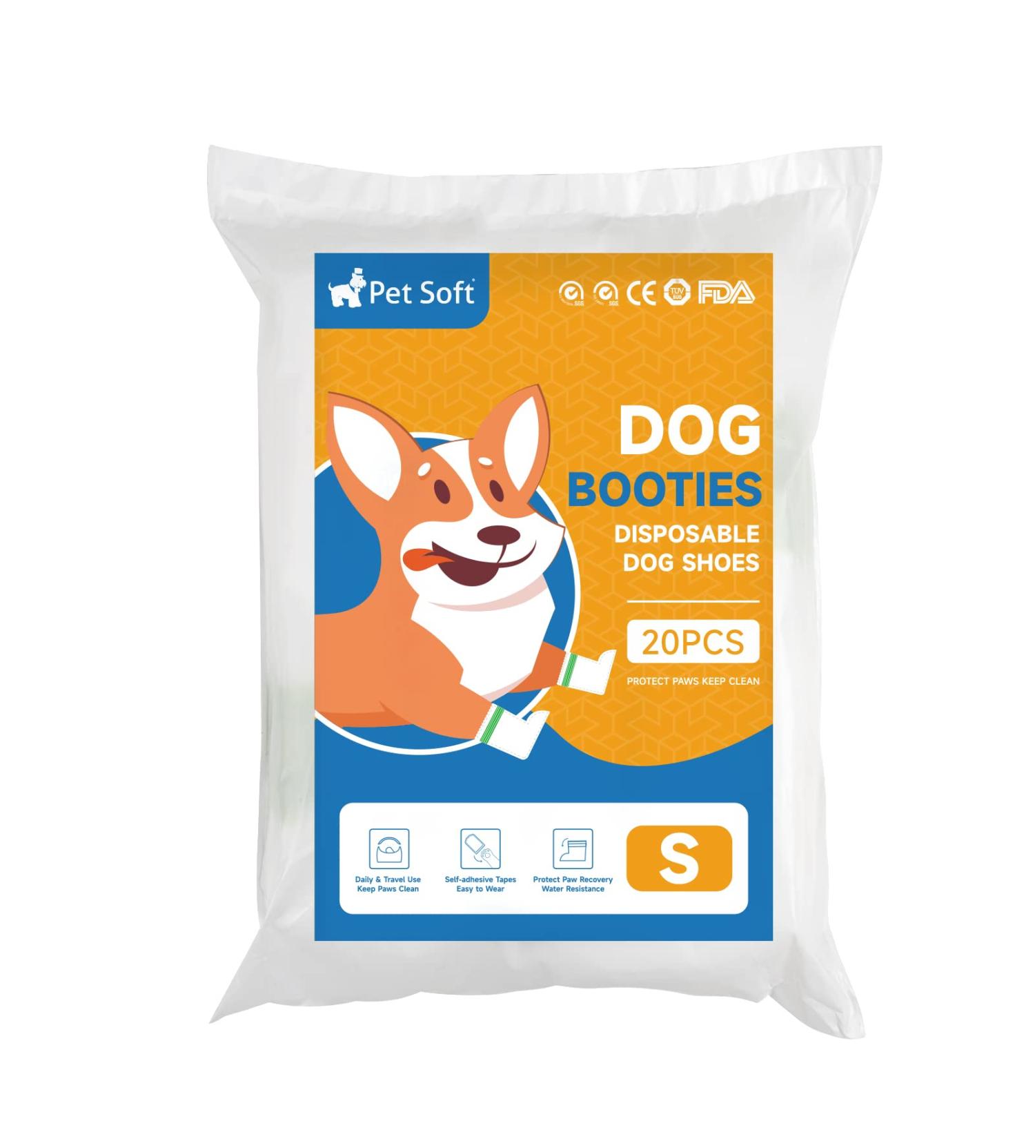 Pet Soft Dog Boots - Disposable Paw Protectors for Puppies & Small Dogs - 20pcs - Buy Online on GoSupps.com