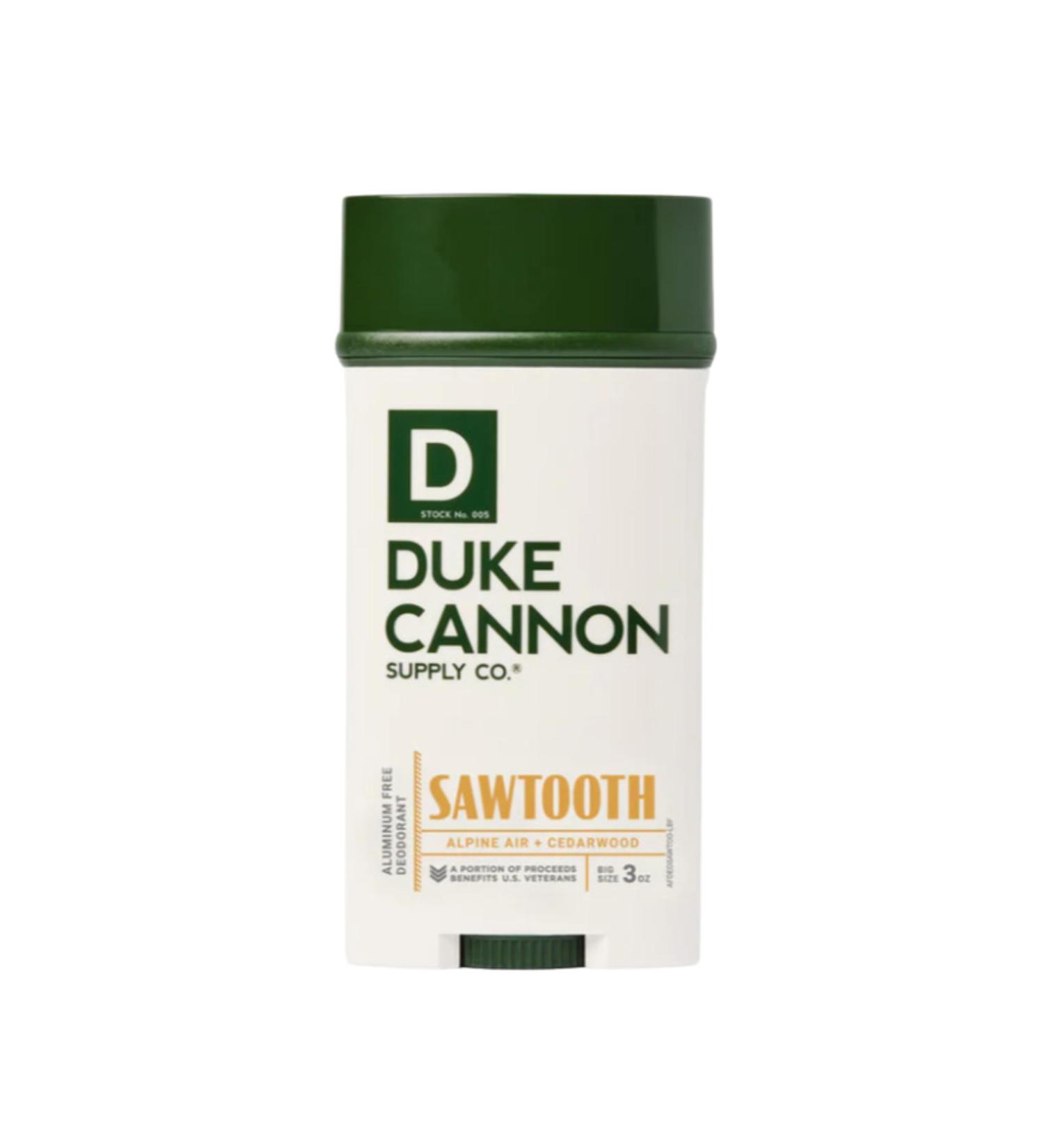 Duke Cannon Aluminum-Free Deodorant - Sawtooth | Alpine Air & Cedarwood Scent | Aloe & Vitamin E | Paraben-Free | 3 oz