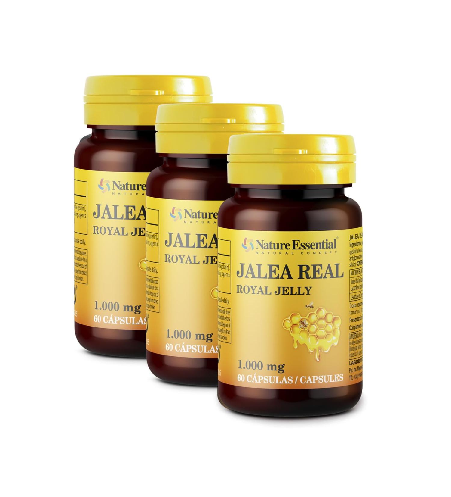  Nature Essential Nature Essential | Royal Jelly 1000 mg | 60 capsules per pack (3 units per pack) | Natural supplement for daily well-being - Buy Online on GoSupps.com