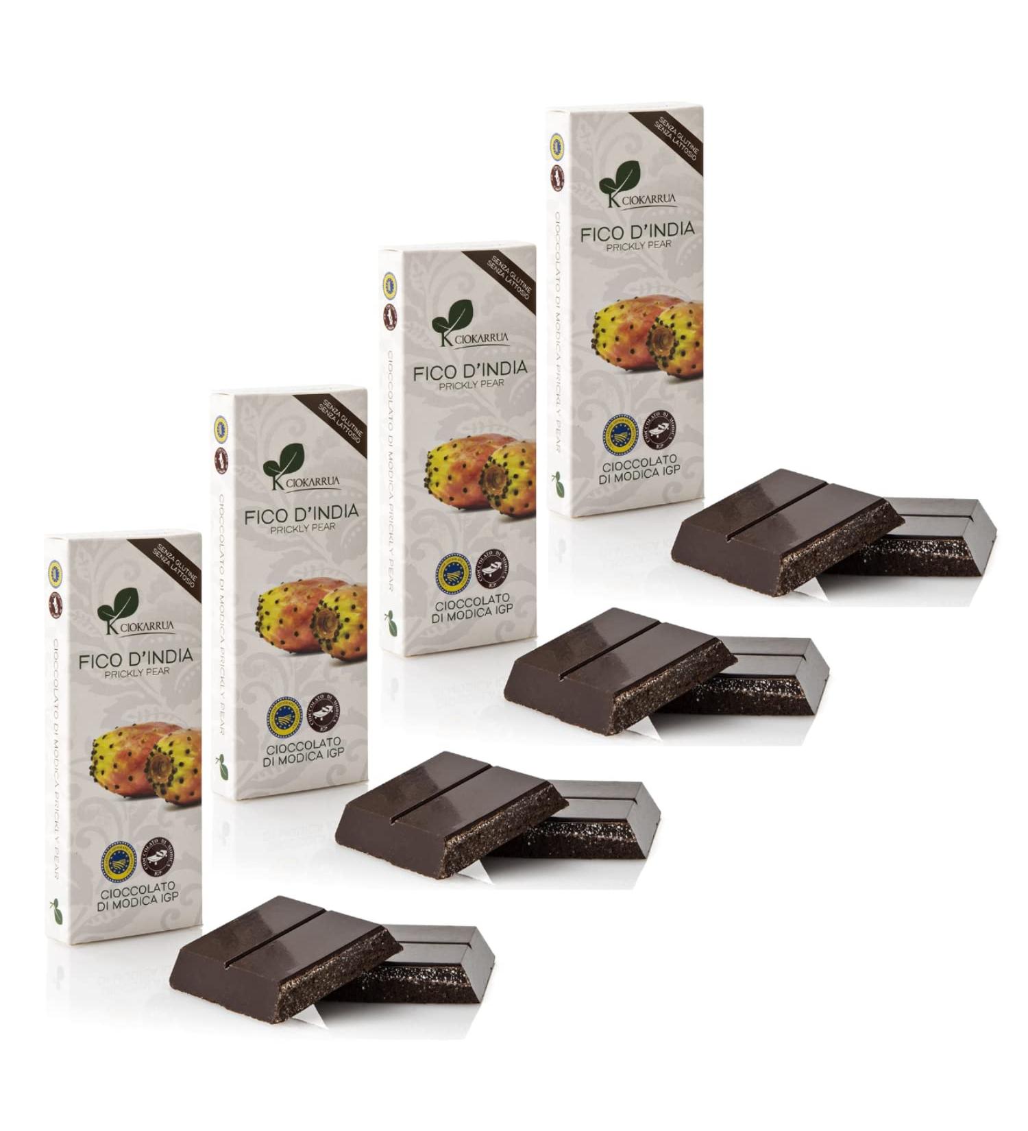  ANTICO CAFFE' NOVECENTO Ciokarrua | Modica Chocolate Fico India | Modica Raw Chocolate | Lactose-Free PGI Chocolate Bar | Chocolate 4 bars - 400 gr. - Buy Online on GoSupps.com