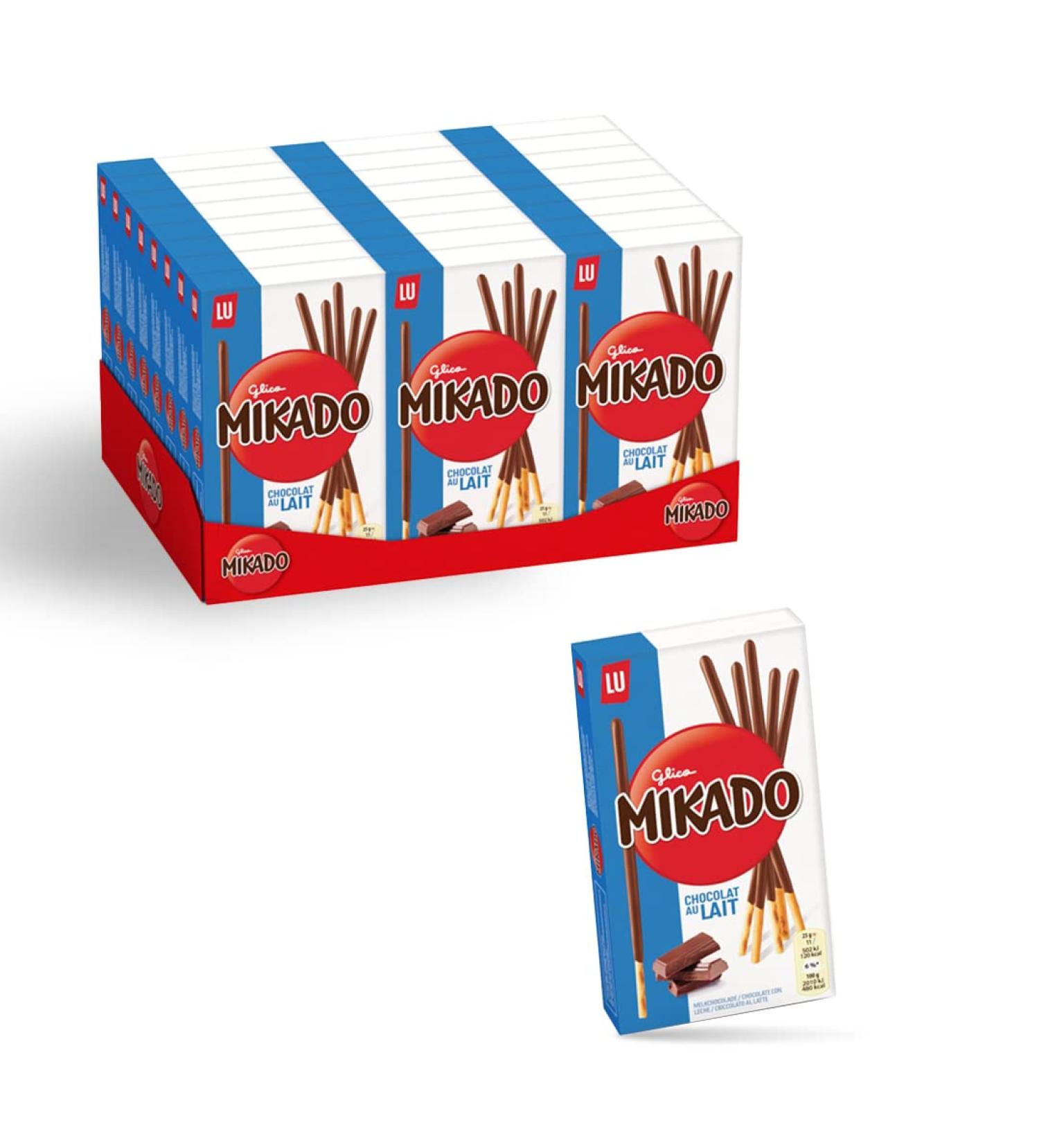  Mikado Mikado Original - Milk chocolate - Box with 24 boxes of 75 g New Packaging  - Buy Online on GoSupps.com